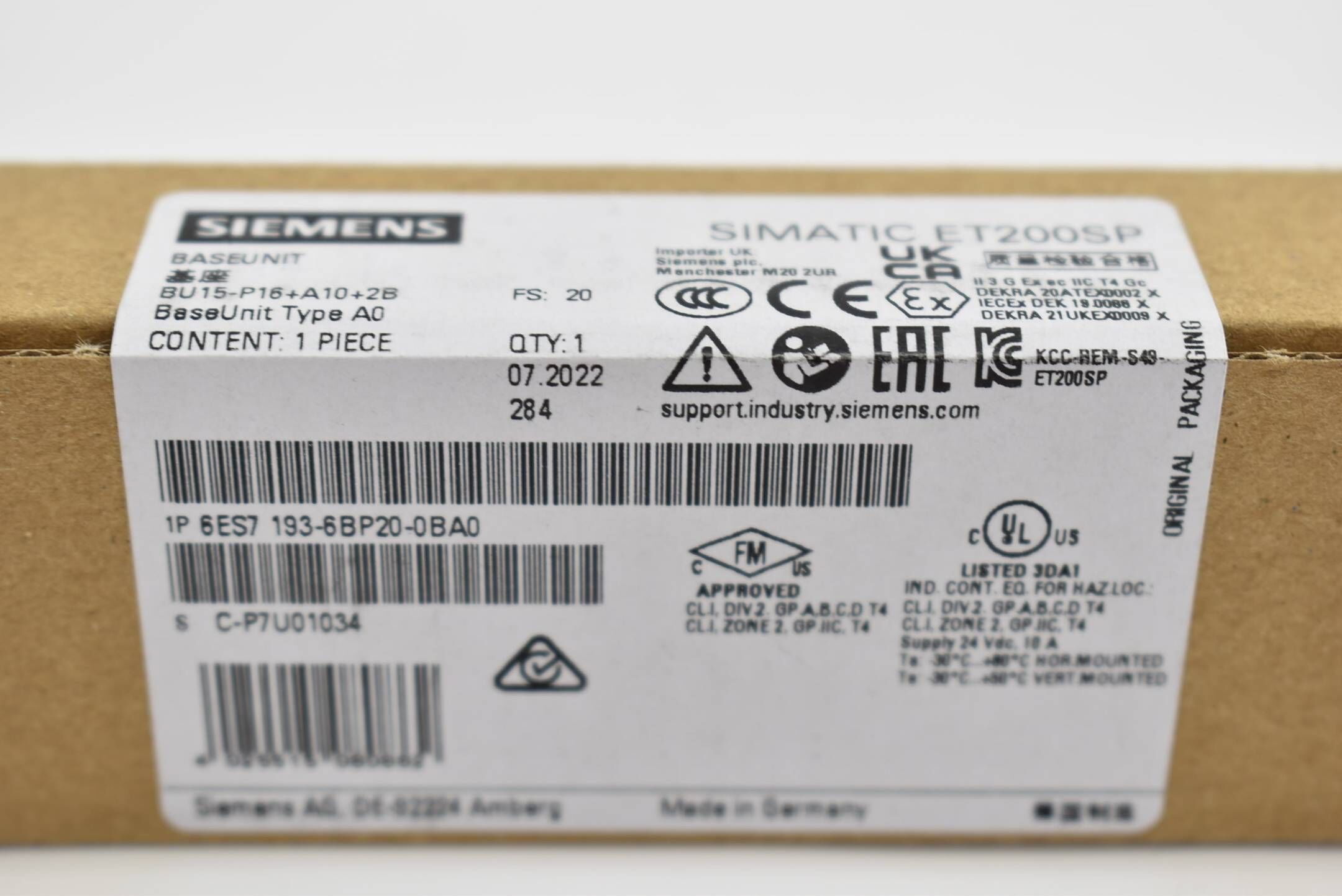 Siemens simatic ET200SP 6ES7193-6BP20-0BA0 ( 6ES7 193-6BP20-0BA0 ) E20