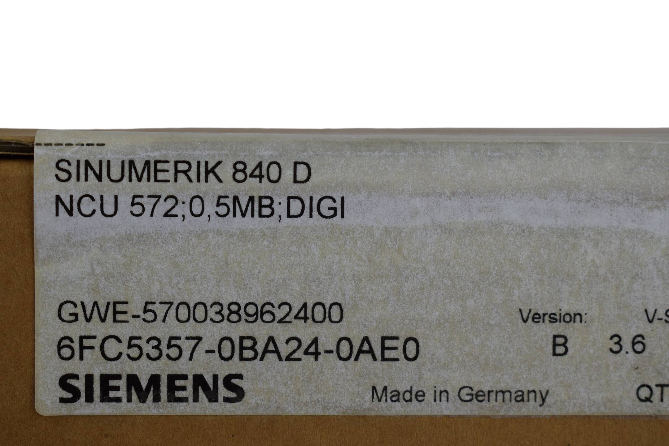 Siemens sinumerik 840 D 6FC5357-0BA24-0AE0 Ver. B 