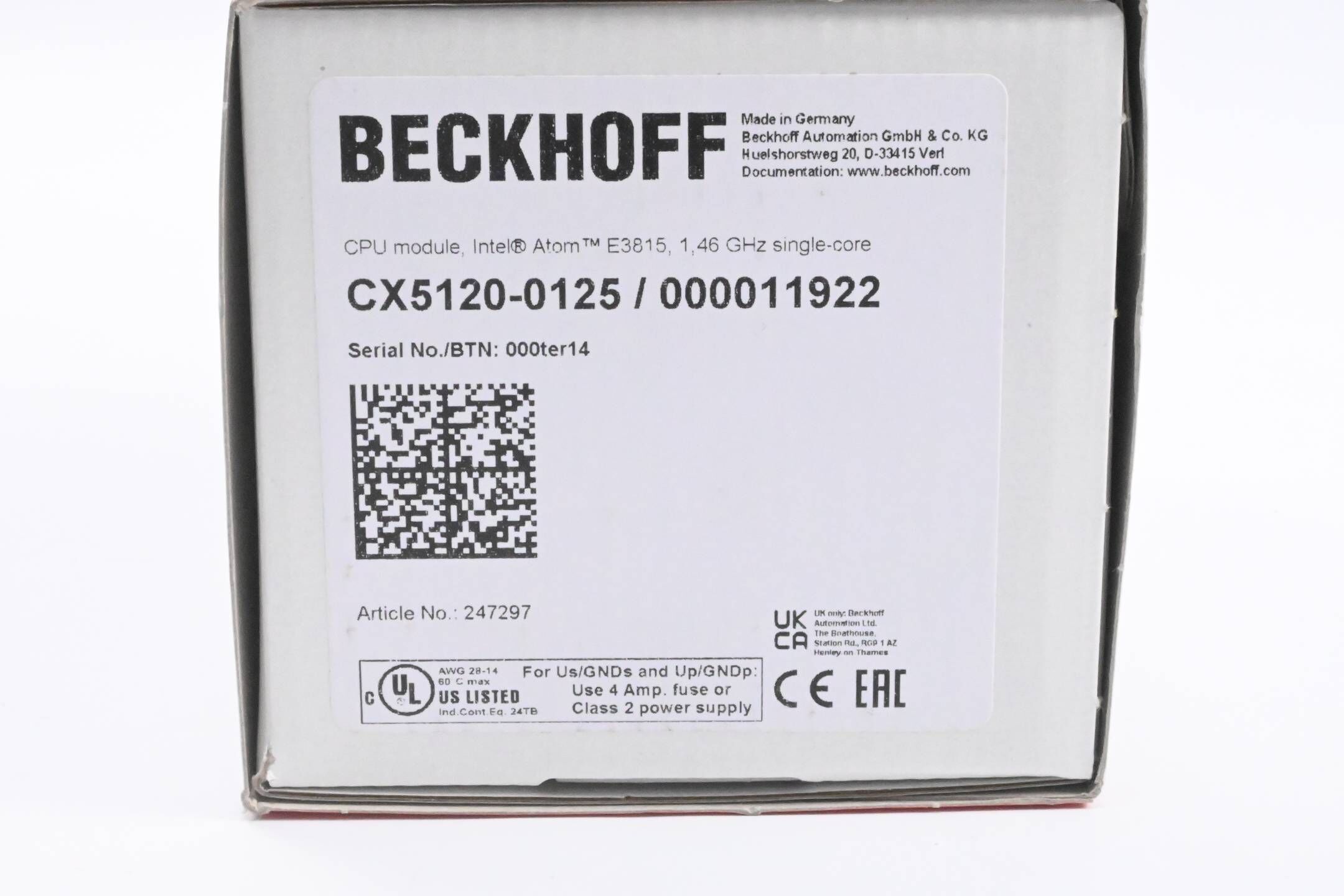 Beckhoff CPU Modul CX5120-0125/000011922 ( 247297 )