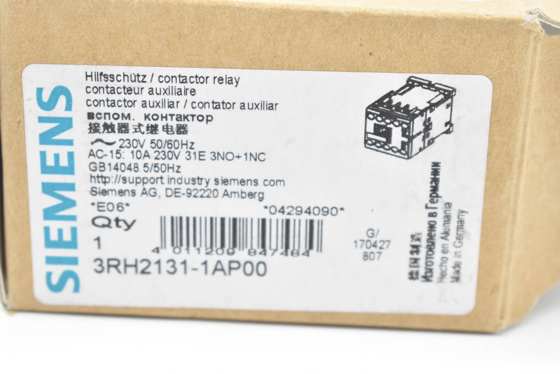 Siemens Sirius Hilfsschütz 3RH2131-1AP00 ( 3RH 2131-1AP00 )