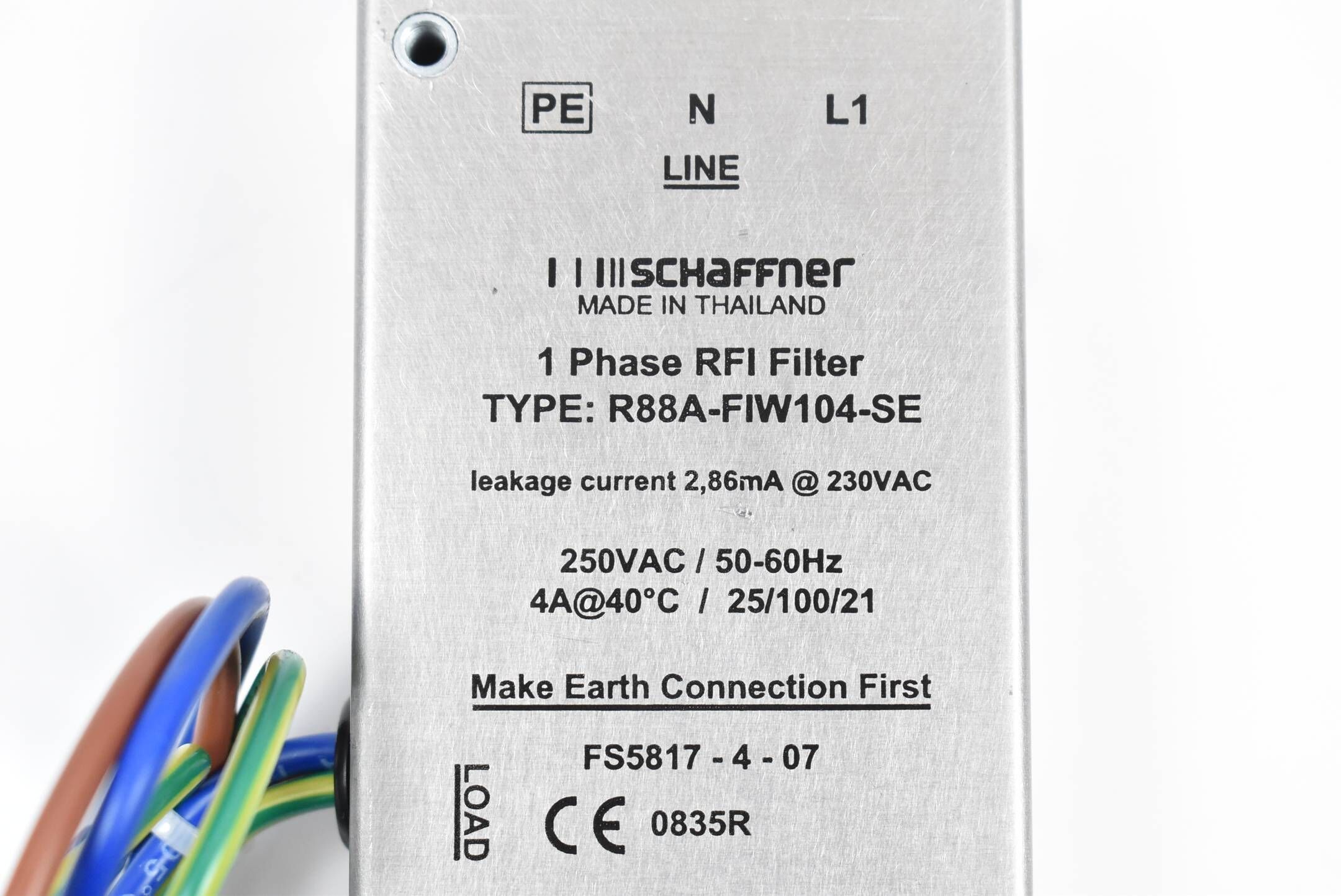 Schaffner 1 Phase RFI Filter R88A-FIW104-SE