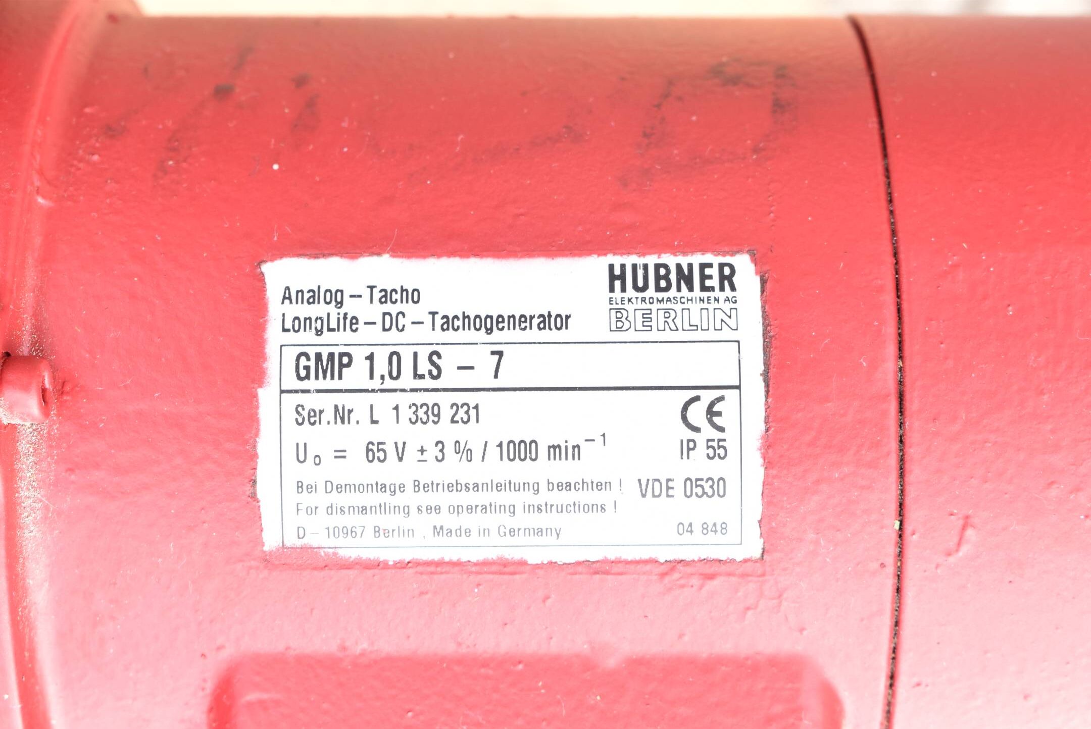 Kessler KG. Motor 800/1600rpm 54kW 380V ( M0 6188/1 ) inkl. Tacho GMP 1,0 LS-7