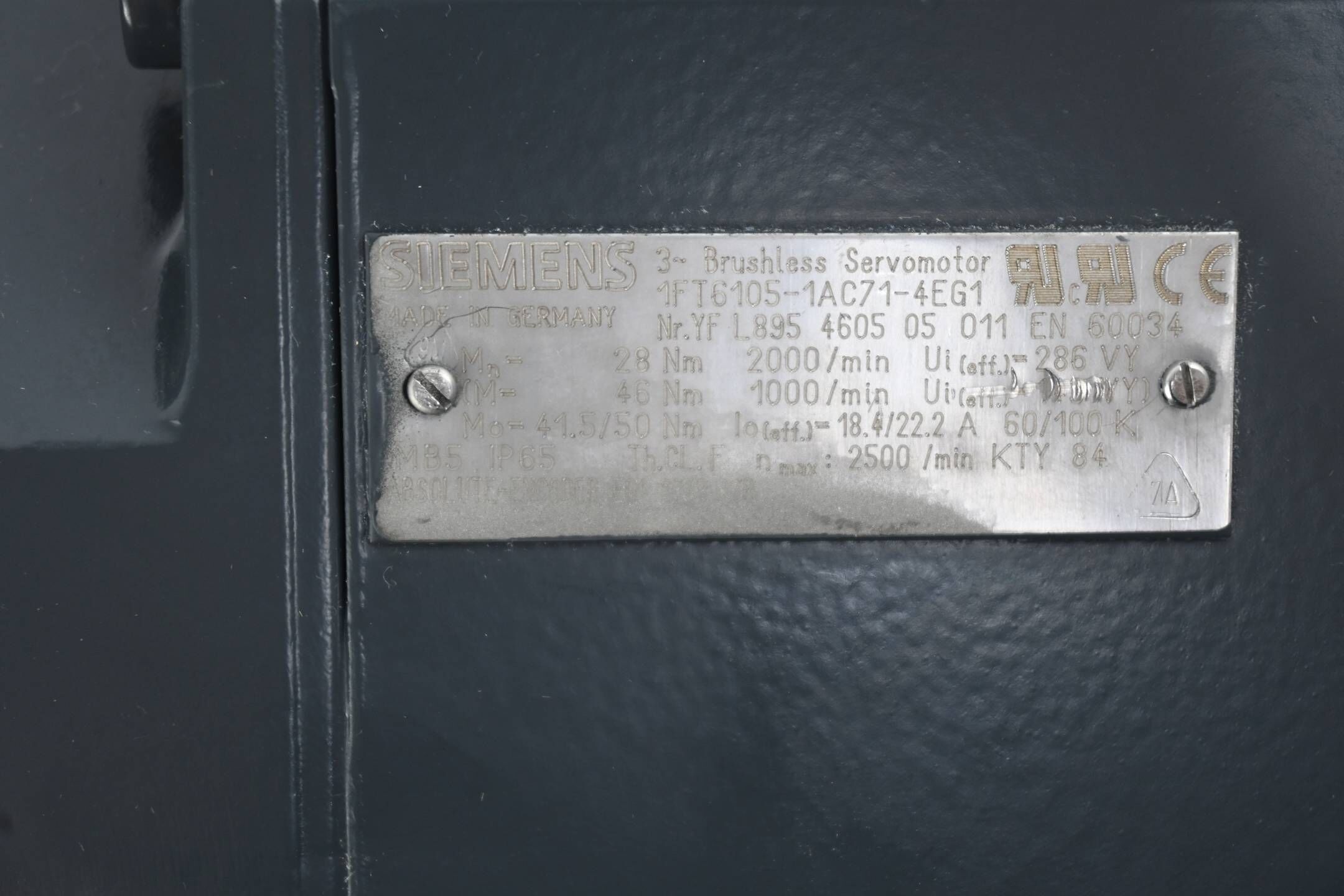 Siemens Simotics S Synchronservomotor 1FT6105-1AC71-4EG1 ( 1FT6 105-1AC71-4EG1 )