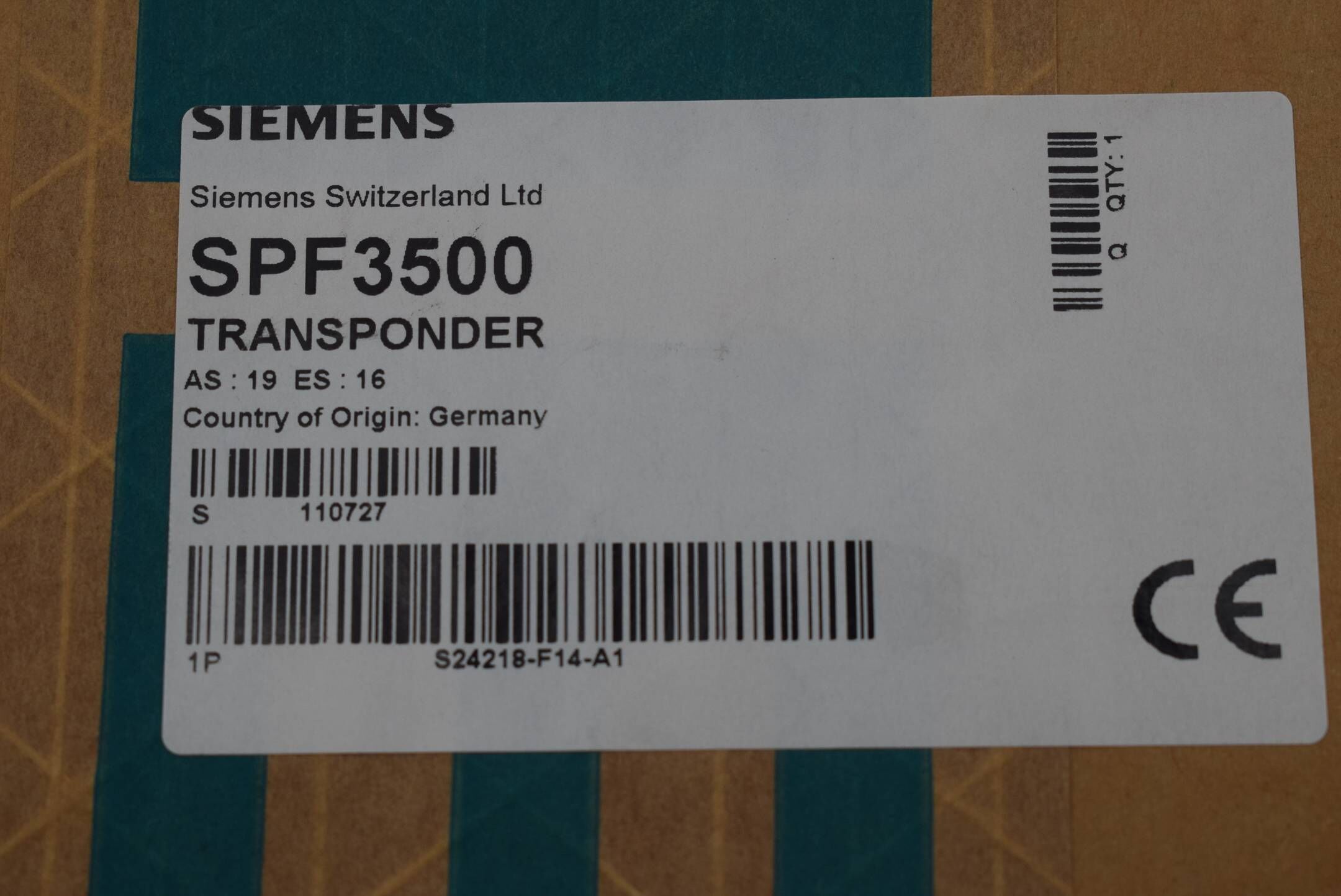 Siemens Transponder SPF3500 ( SPF3 500 ) E. 016