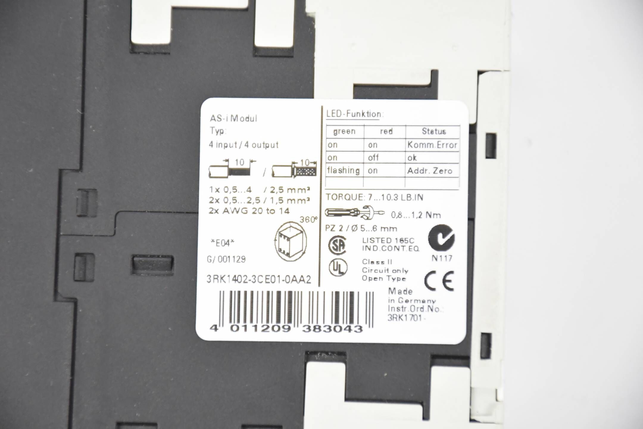 Siemens AS-i SimLine Modul 3RK1402-3CE01-0AA2 ( 3RK1 402-3CE01-0AA2 )