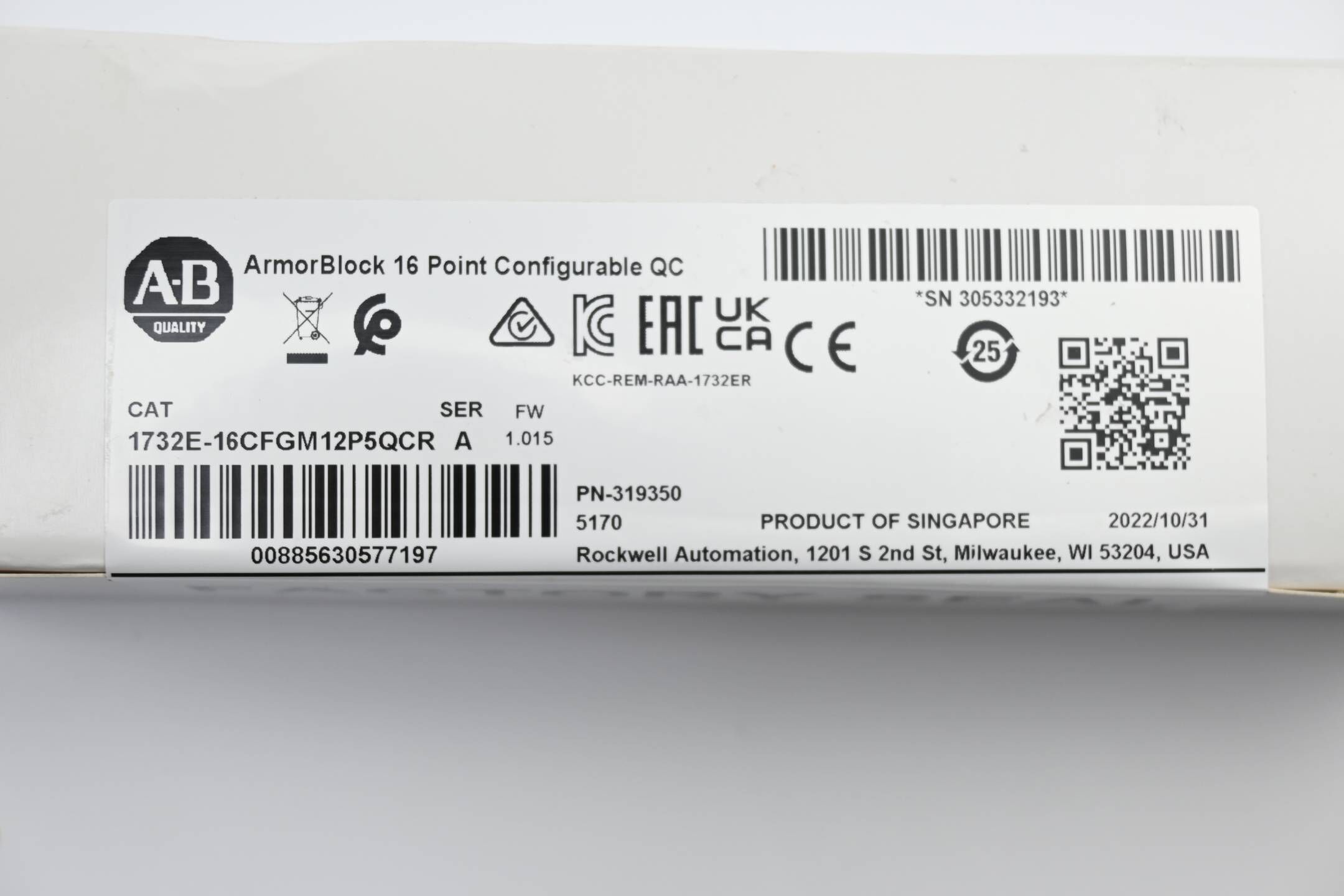 Allen Bradley ArmorBlock EtherNet/IP I/O-Modul 1732E-16CFGM12P5QCR