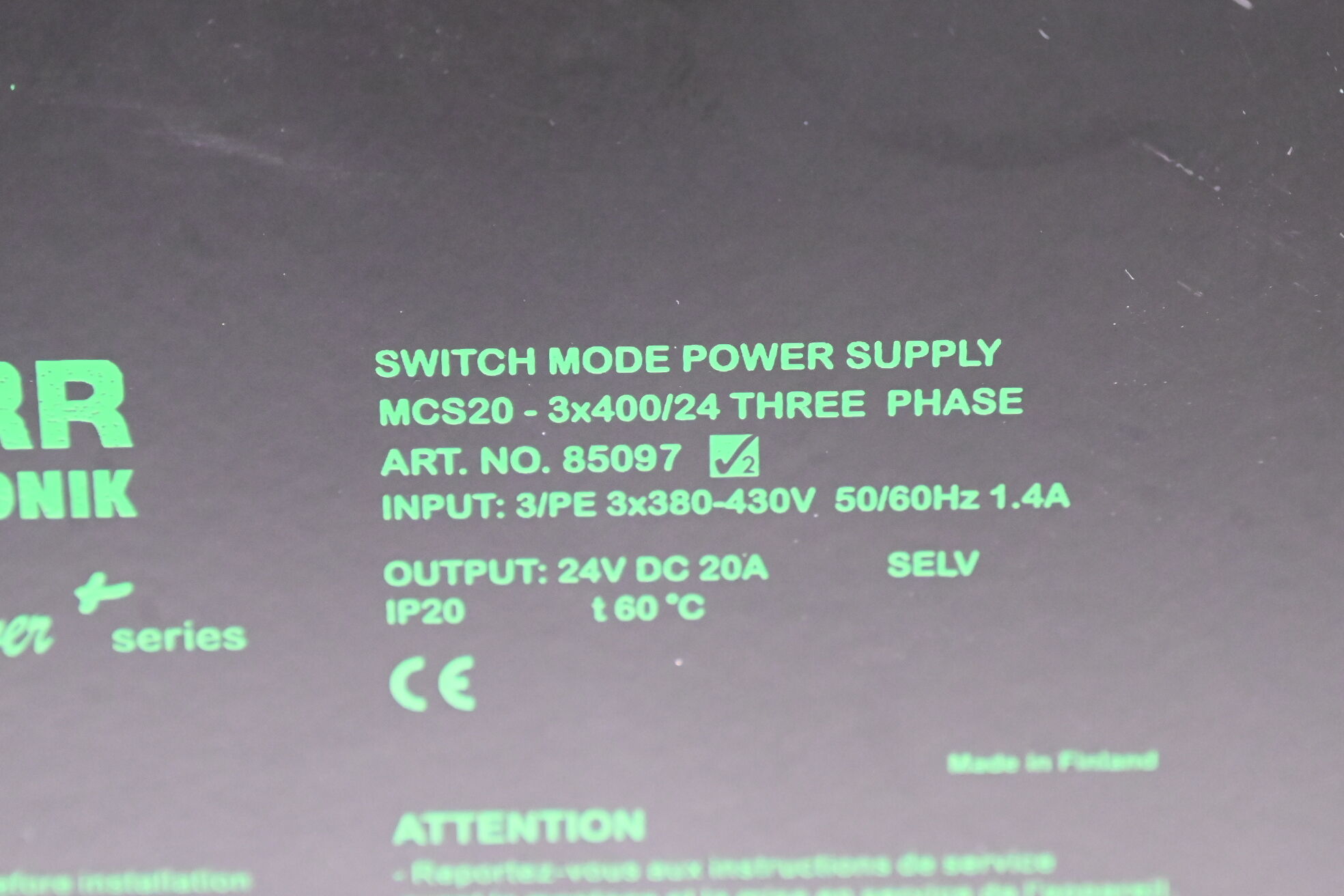 Murr Elektronik Switch Mode Power Supply 3x400/24 MCS20 ( 85097 )