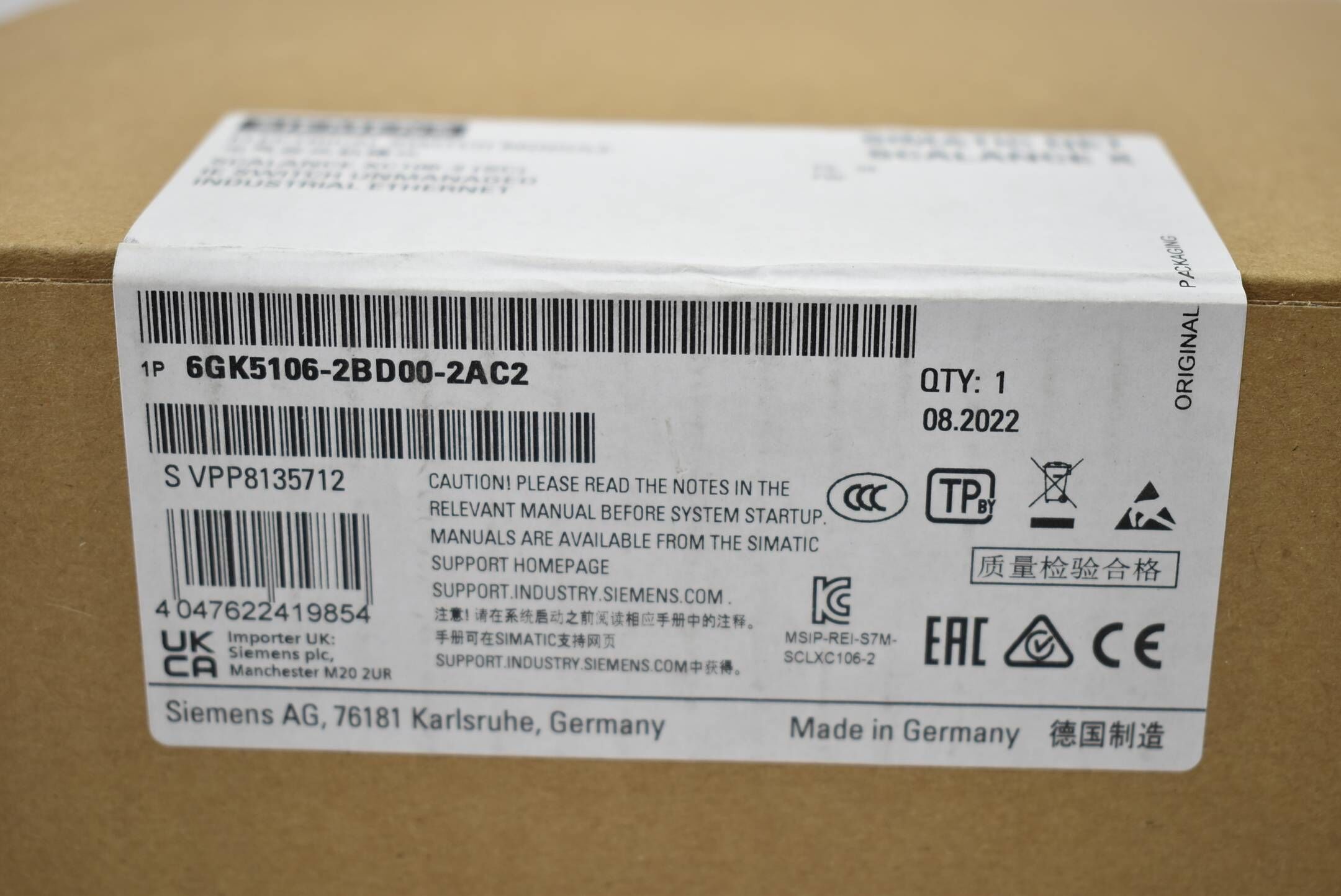 Siemens simatic NET SCALANCE X 6GK5106-2BD00-2AC2 ( 6GK5 106-2BD00-2AC2 ) E4