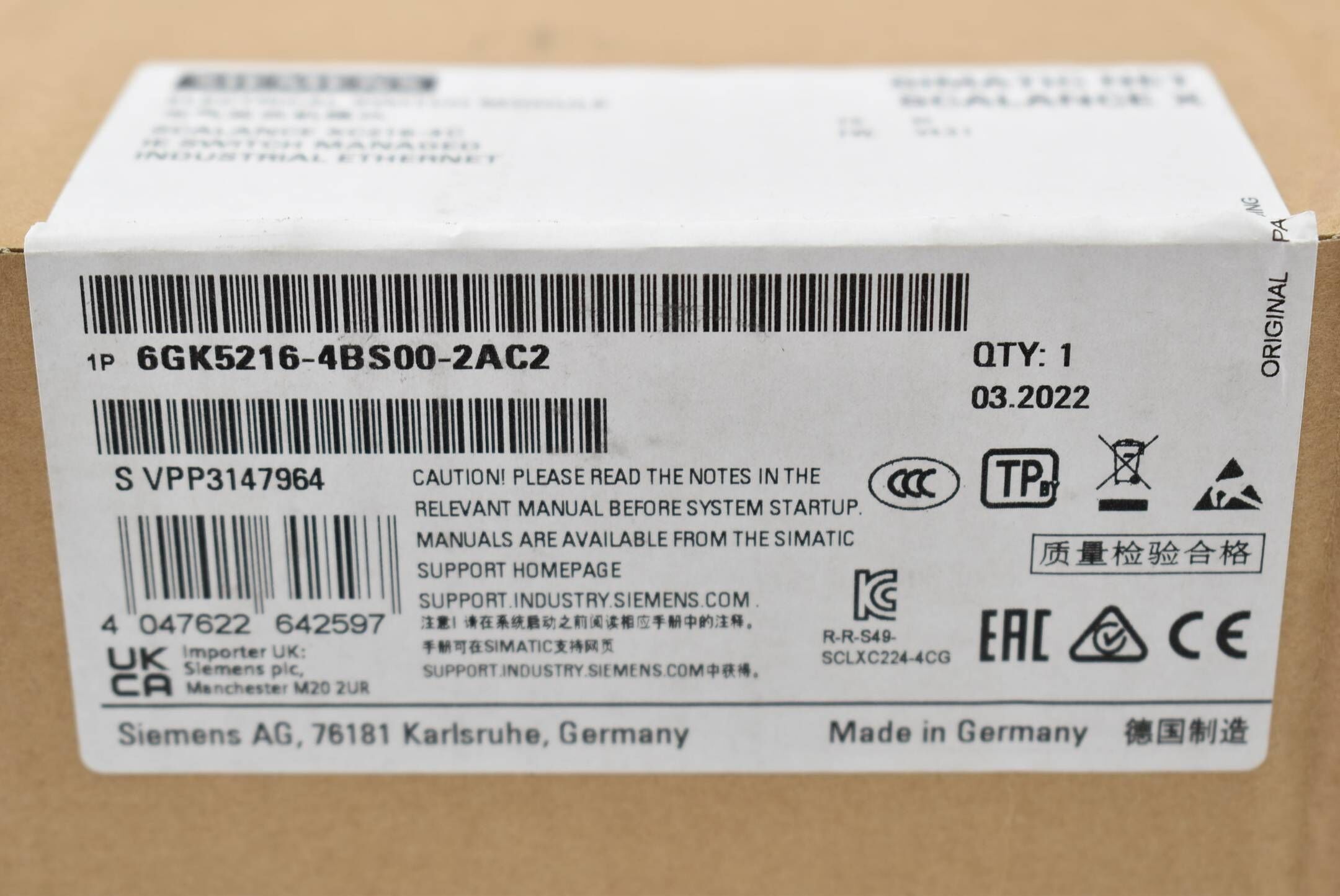 Siemens Simatic Net Scalance X 6GK5216-4BS00-2AC2 ( 6GK5216-4BS00-2AC2 ) E1