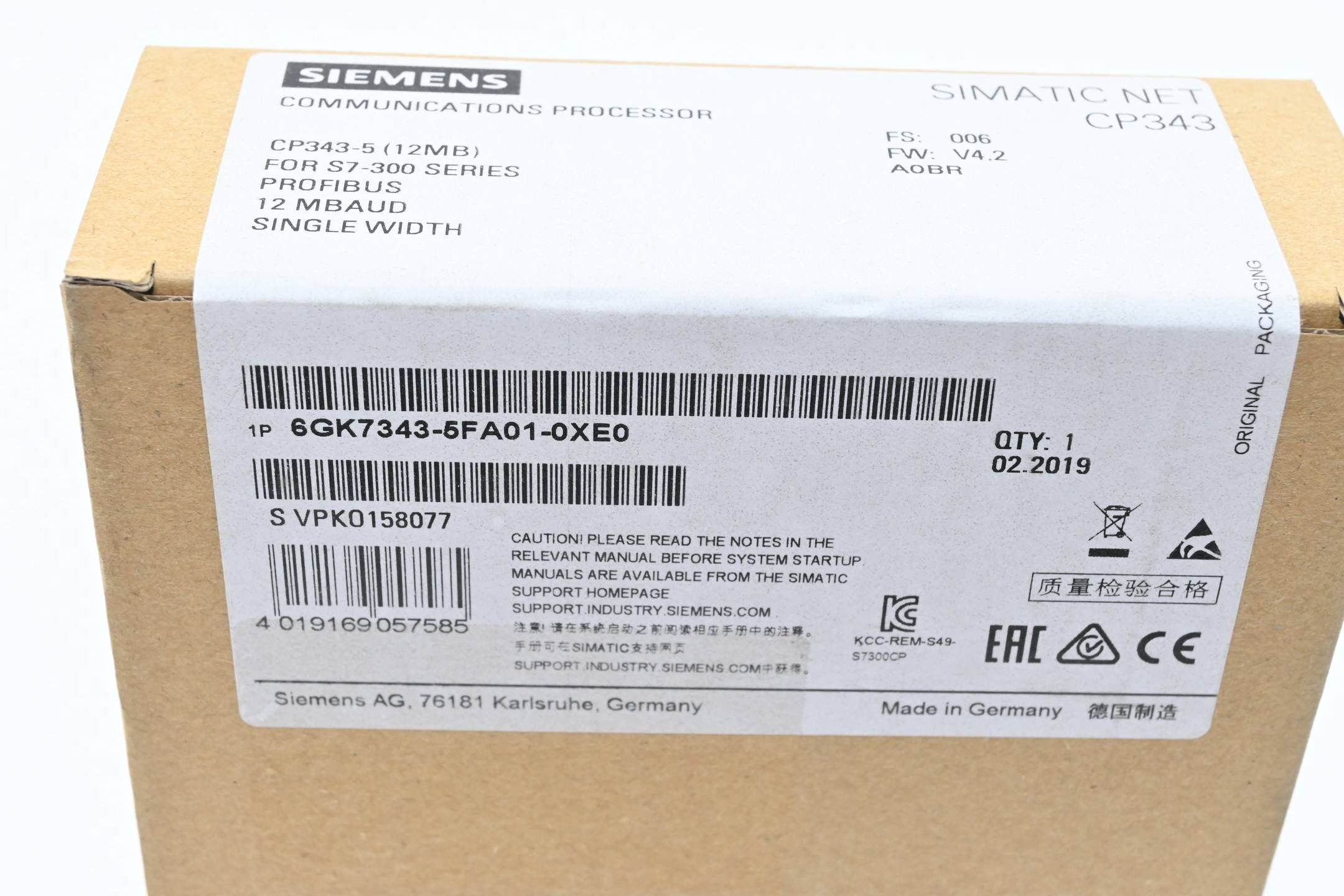 Siemens Simatic NET CP 343-5 6GK7343-5FA01-0XE0 ( 6GK7 343-5FA01-0XE0 ) E.006