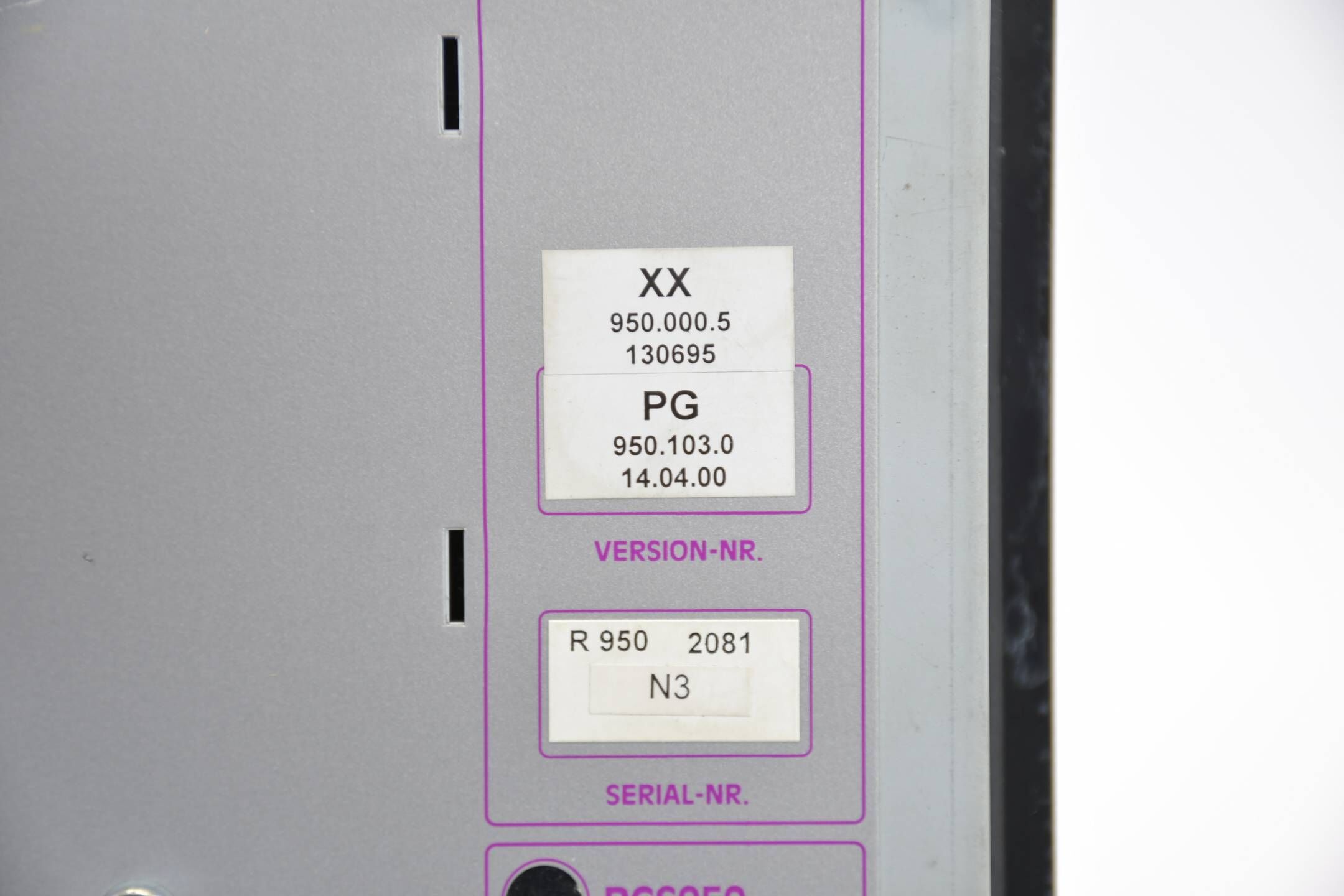 Lauer PCS 950 Bedienpanel topline midi 950.000.5 130695 ( 950.103.0 14.04.00 )