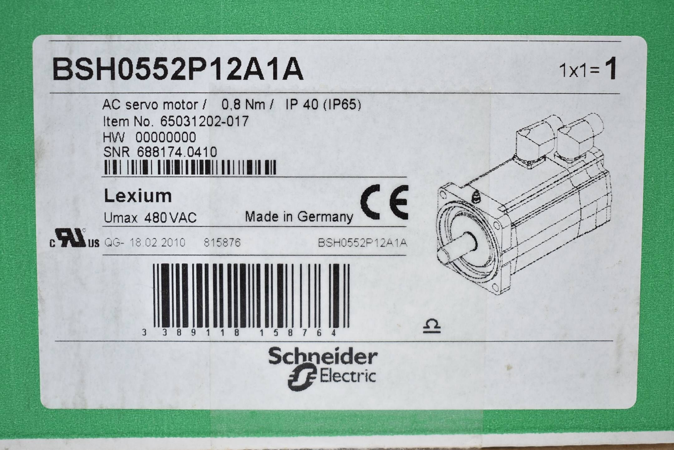 Schneider Electric AC Servomotor BSH0552P12A1A