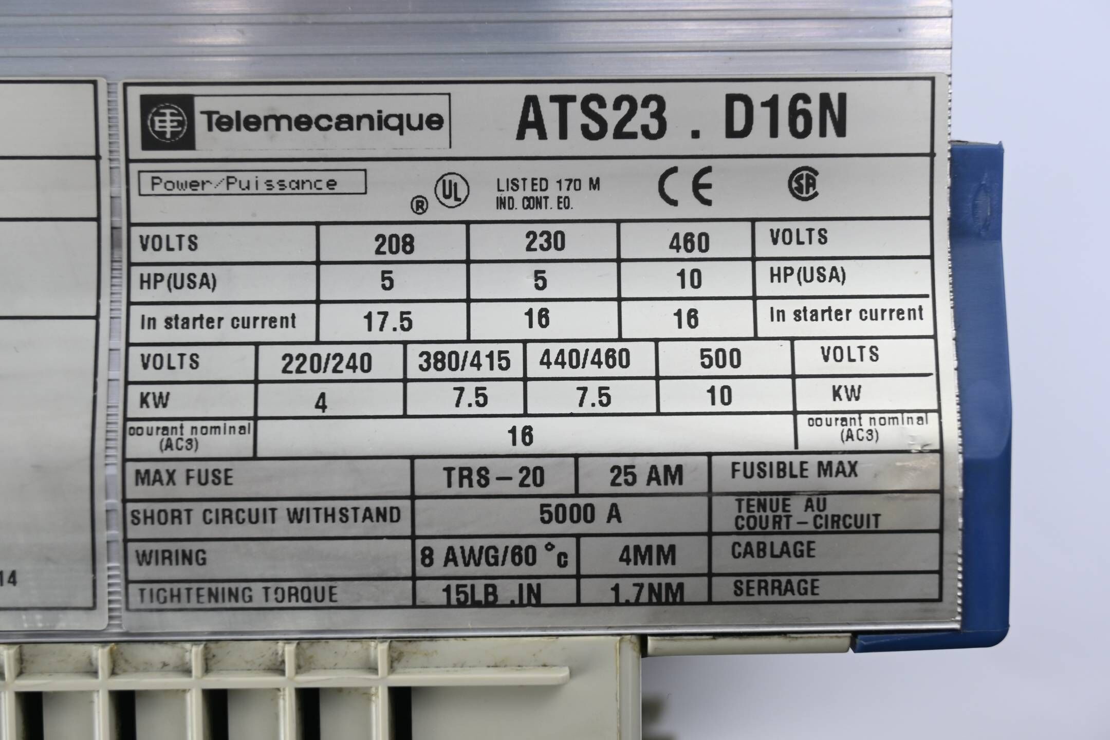 Telemecanique Altistart 3 Sanftanlasser ATS23.D16N ( ATS23D16N )