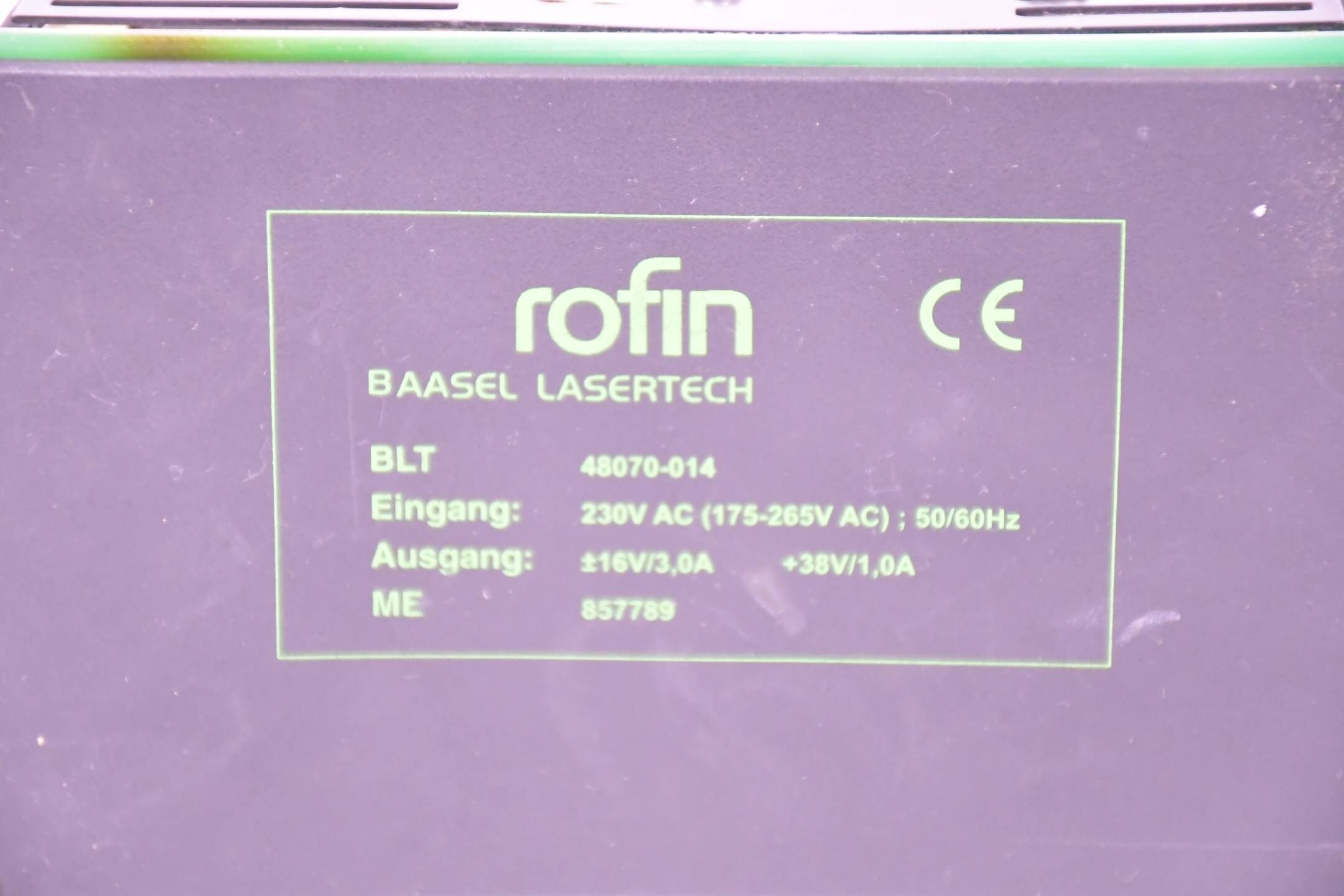 Rofin Baasel Lasertechnik Stromversorgung 48070-014