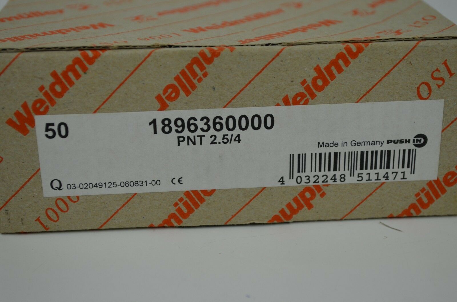 50 Weidmüller PNT 2.5/4 1896360000