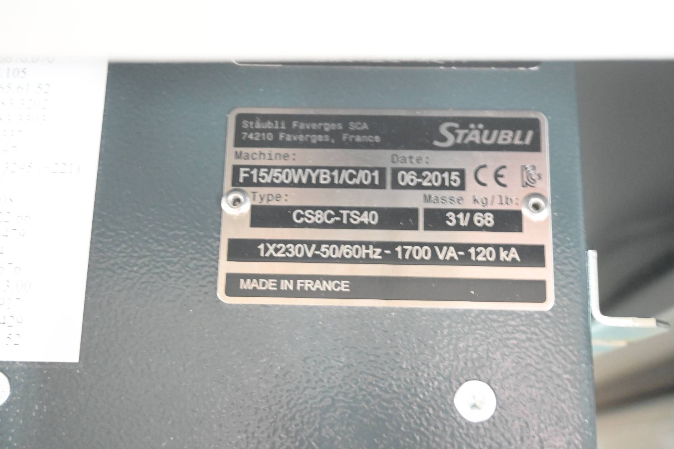 Stäubli Roboter TS40 F15/50WYB1/A/01 + Stäubli CS8C-TS40 + Epson Bedienpanel TP1