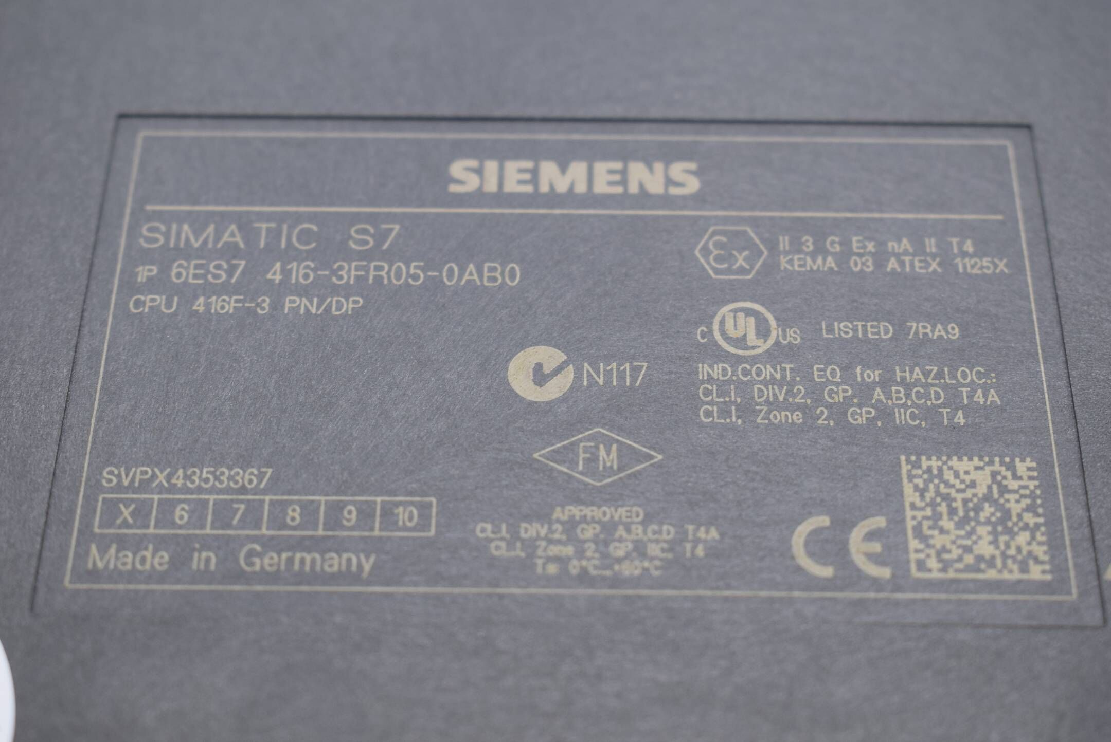 Siemens simatic S7-400 CPU 416F-3 PN/DP 6ES7 416-3FR05-0AB0 (6ES7416-3FR05-0AB0) E5