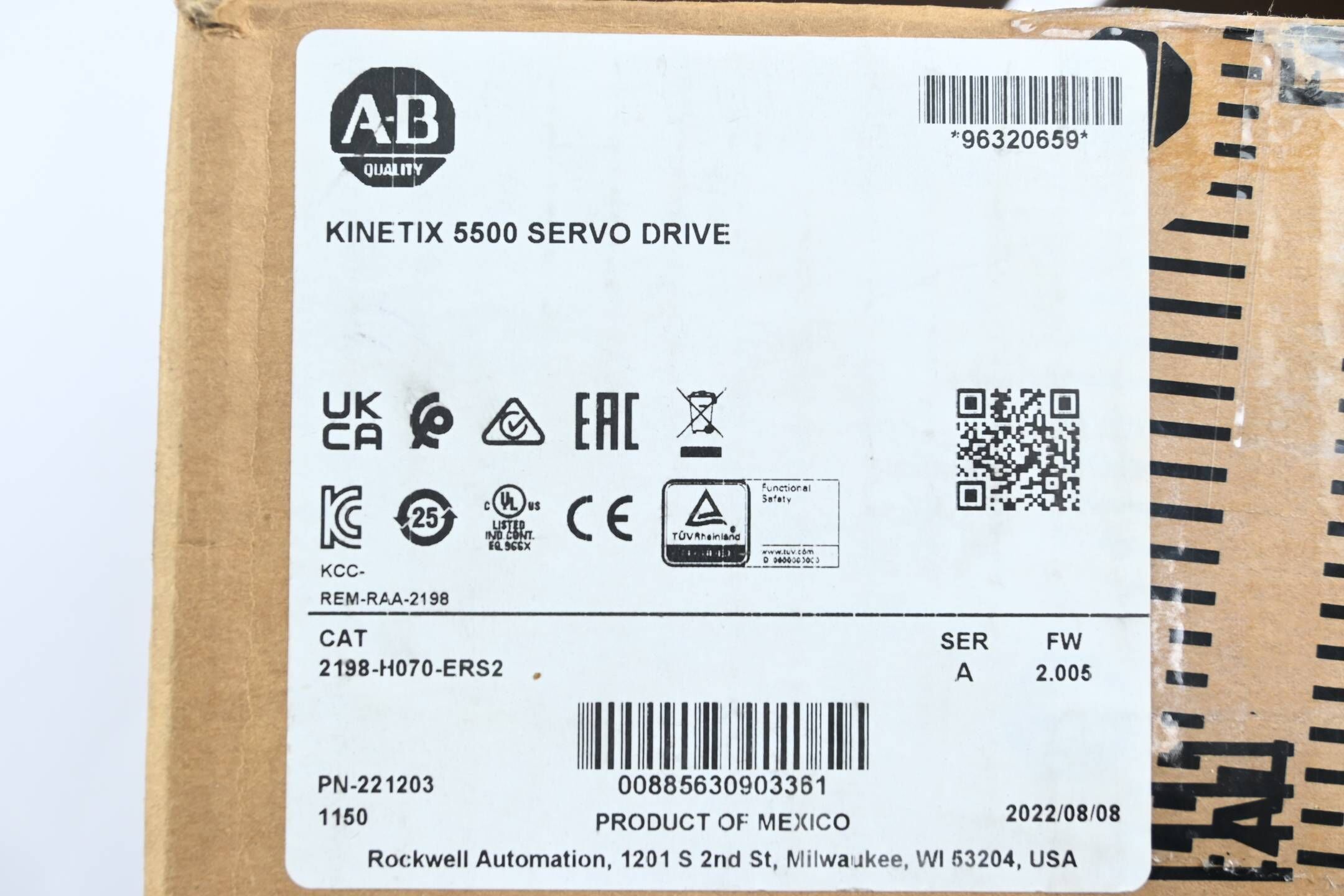 Allen Bradley Kinetix 5500 Servo Drive 2198-H070-ERS2