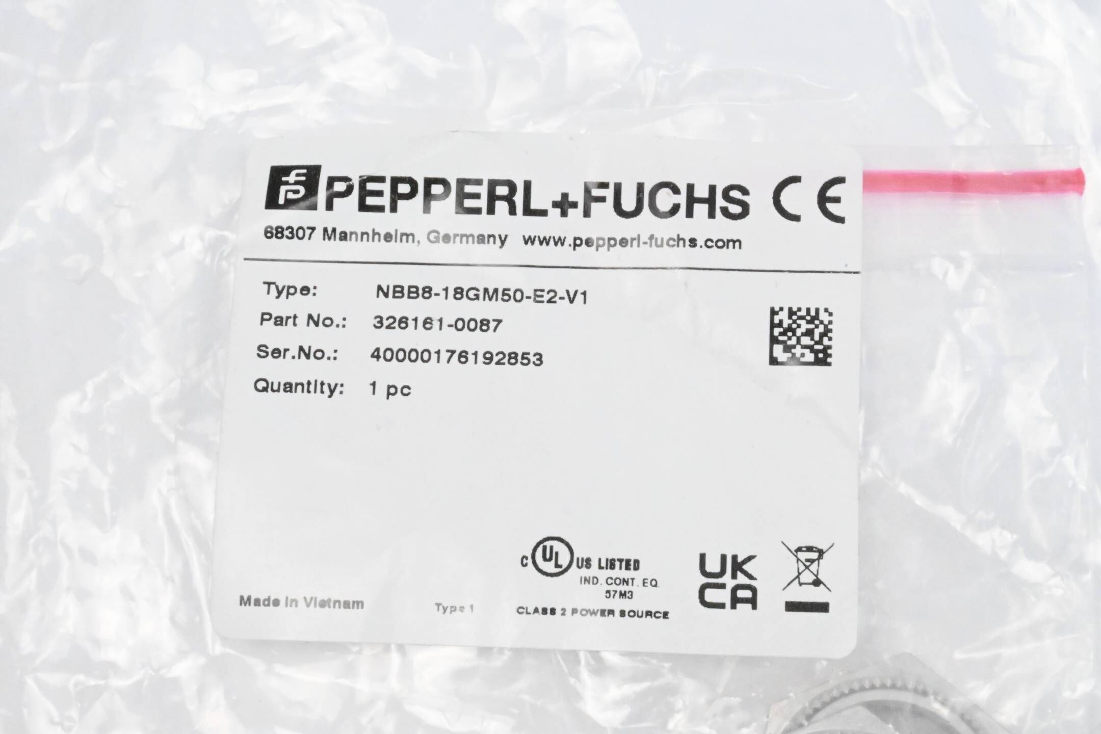 Pepperl + Fuchs NBB8-18GM50-E2-V1 Näherungssensor ( 326161-0087 )