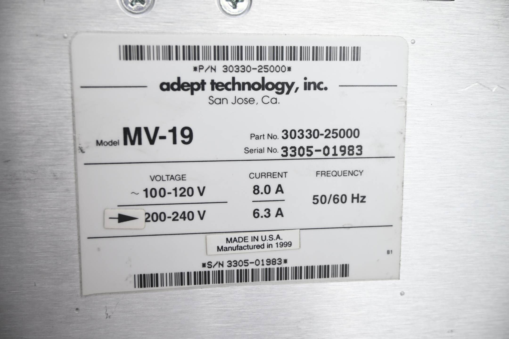 Stäubli / adept technology Robotersystem-Controller-Chassis MV-19 ( 30330-25000 )