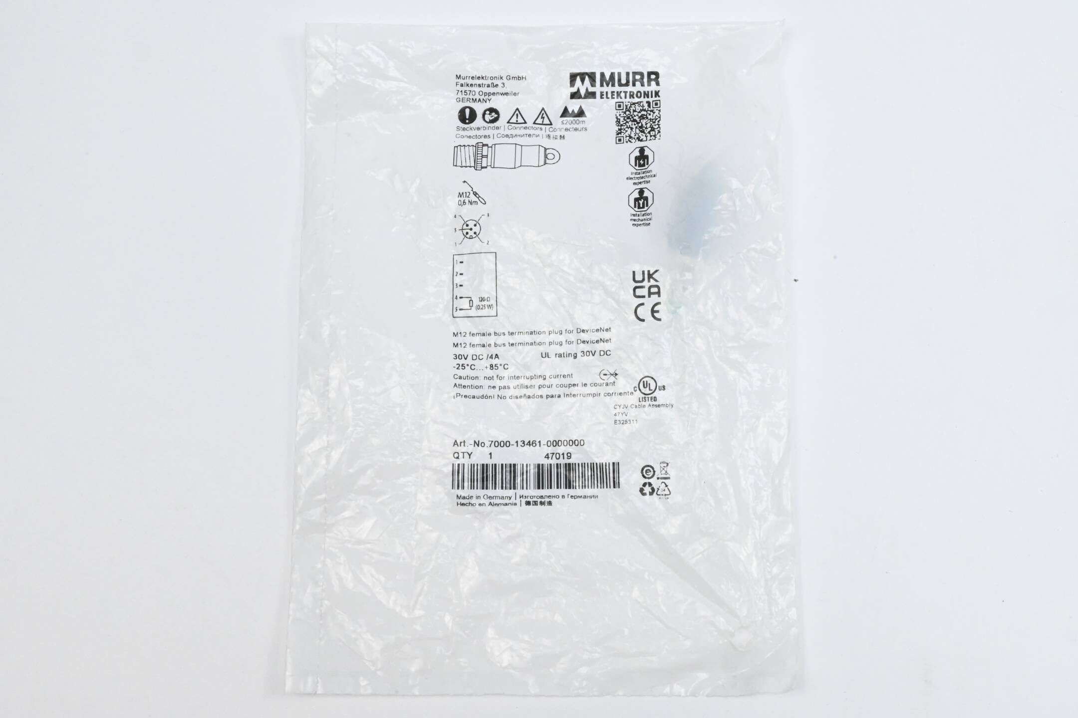 Murr Elektronik 7000-13461-0000000 Busabschlussstecker M12