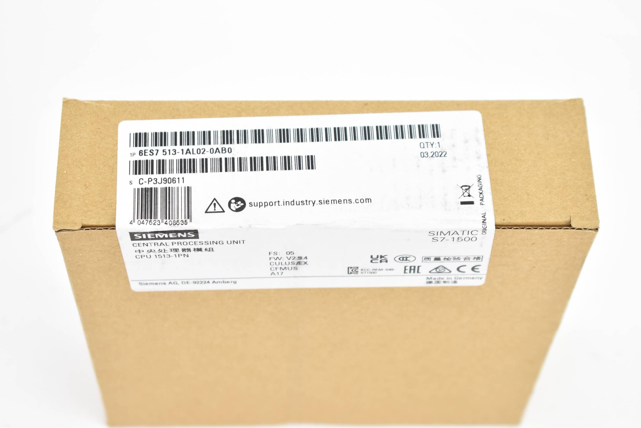 Siemens simatic S7-1500 CPU 6ES7 513-1AL02-0AB0 ( 6ES7513-1AL02-0AB0 ) E5