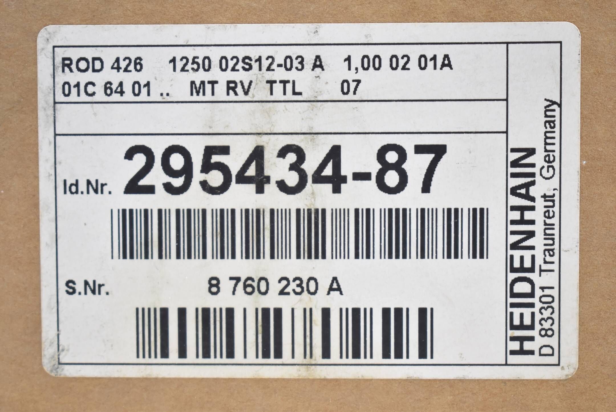 Heidenhain Drehgeber ROD 426 1250 02S12-03 ( 295434-87 ) W12