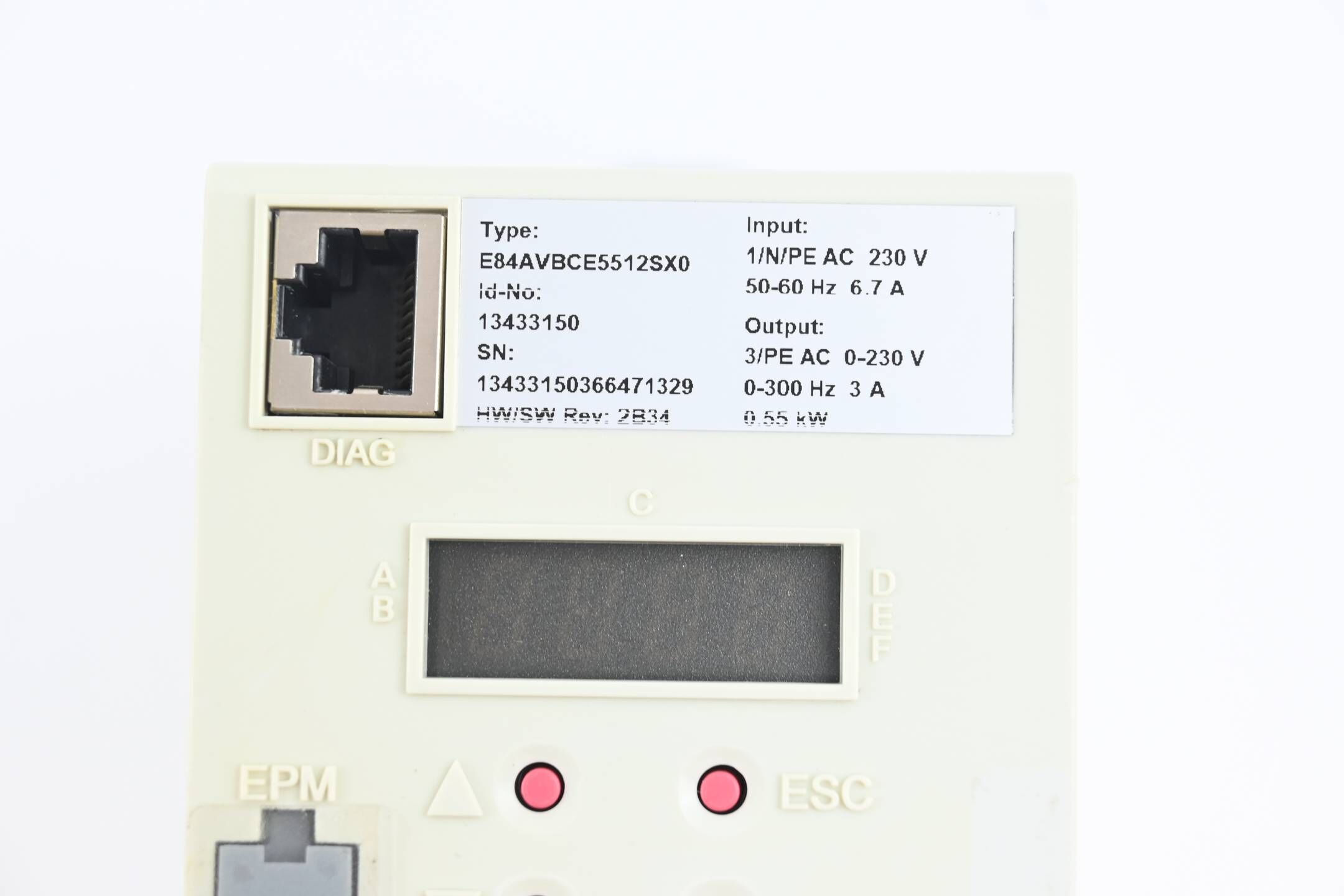 Lenze 8400 BaseLine C E84AVBCE5512SX0 ( EDK84VBCE402 ) E84AVBCE5512SX0XX2B34