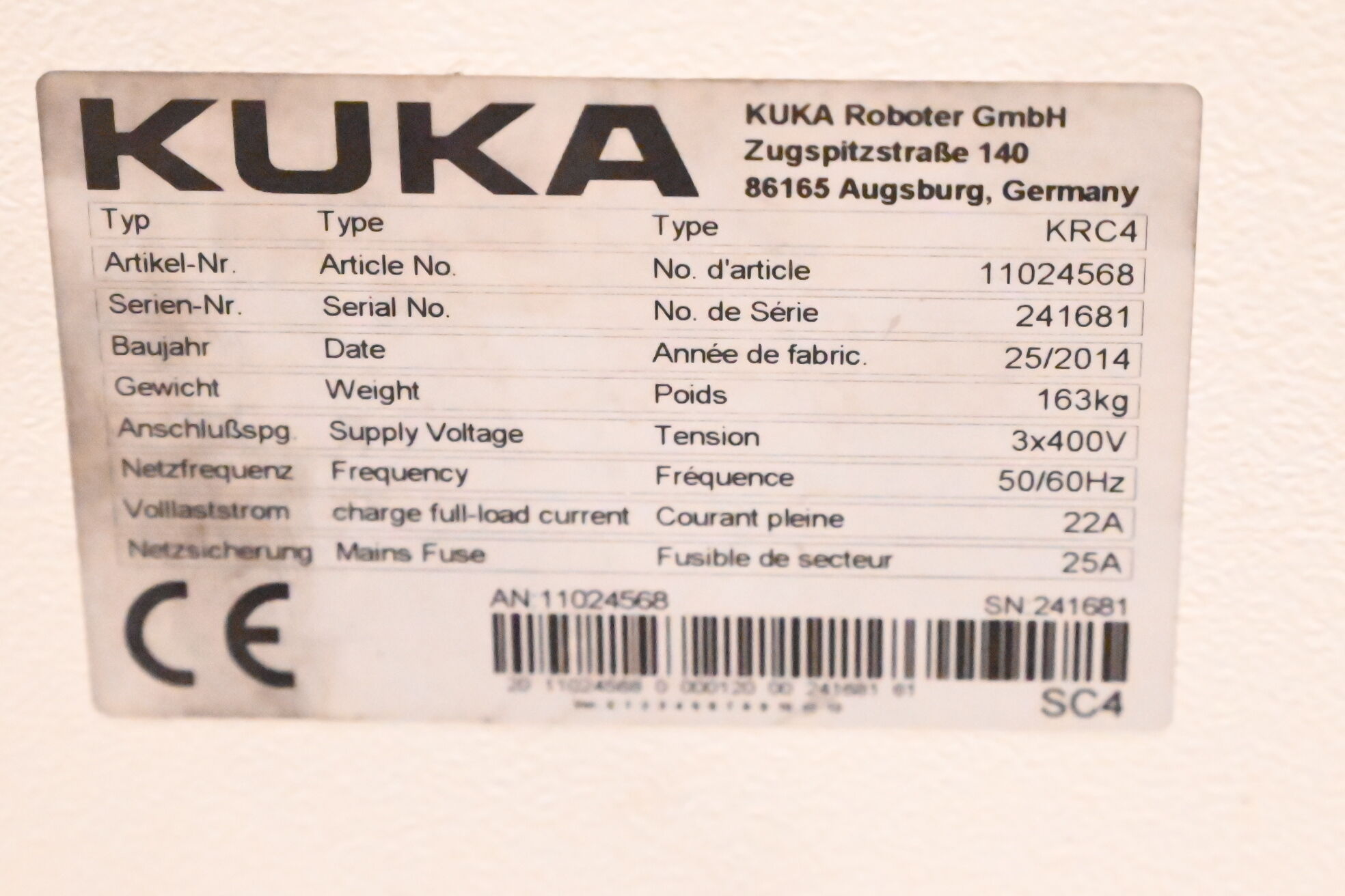 Kuka Industrieroboter KR240 R2900 ultra inkl. Schaltschrank KRC4 + 00-168-334 5