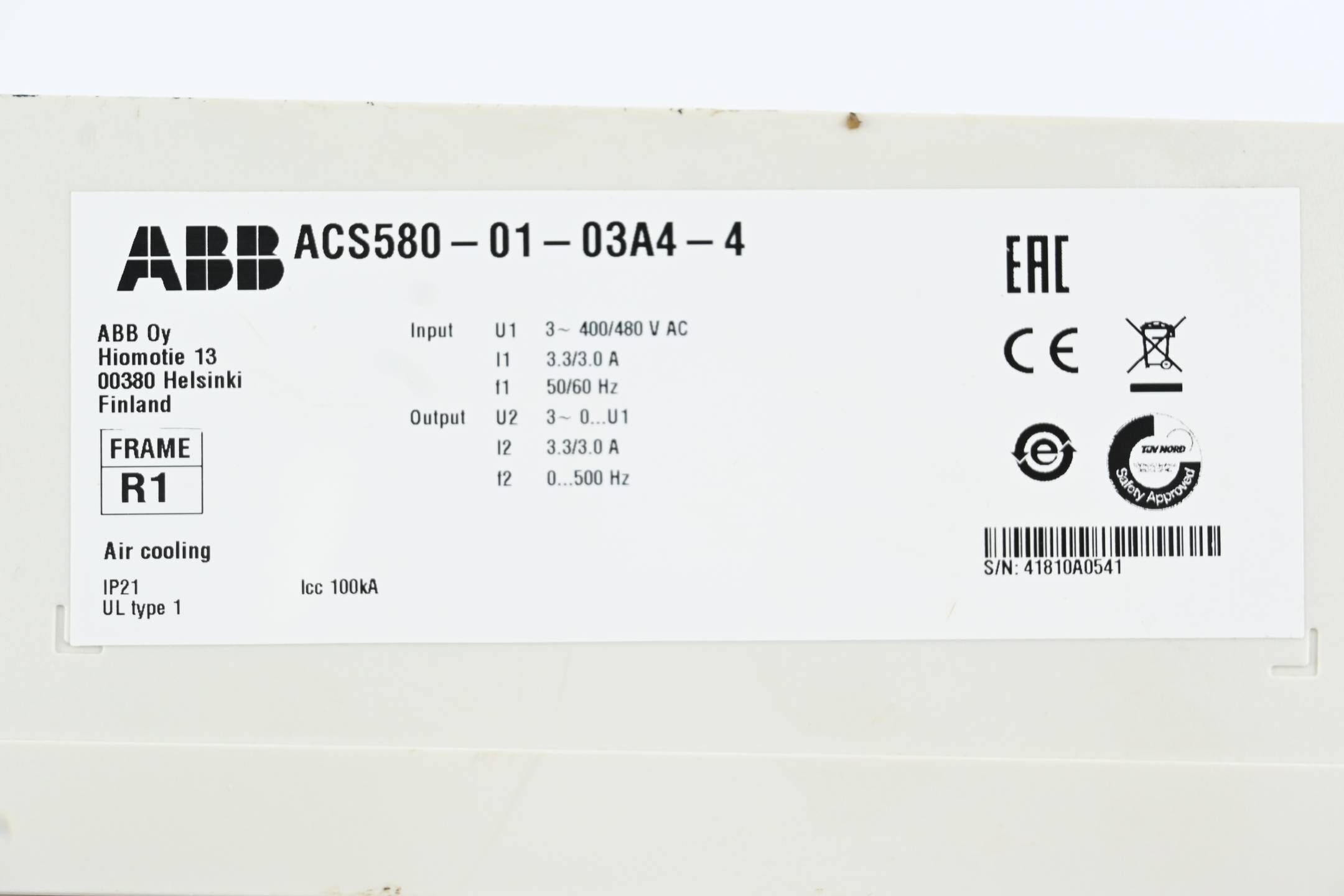 ABB Frequenzumrichter ACS580-01-03A4-4