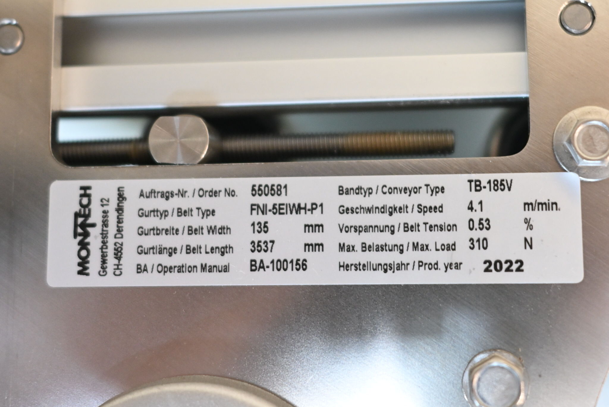 Montech Transportband TB-185V inkl. Getriebemotor Omni Ray M56b4