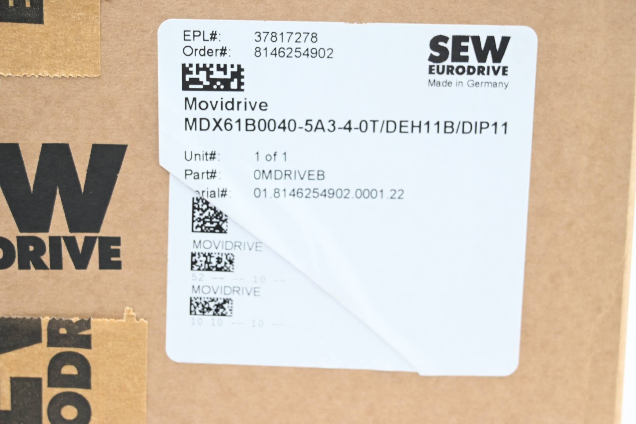 SEW Eurodrive Movidrive MDX61B0040-5A3-4-0T ( MDX61B0040-5A3-4-0T/DEH11B/DIP11 )