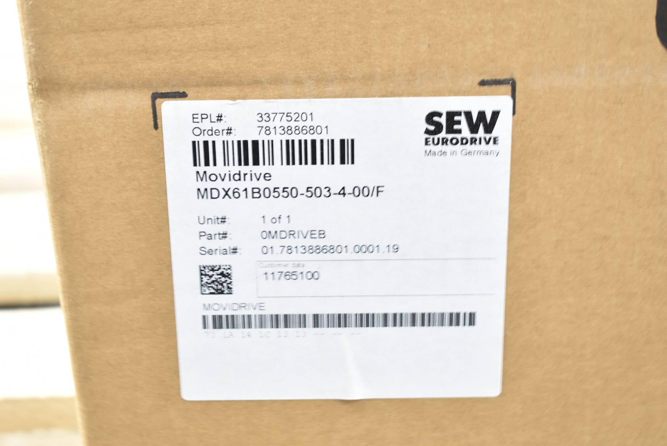 SEW Eurodrive Movidrive B Umrichter MDX61B0550-503-4-00/F MDX61B0550-503-4-00