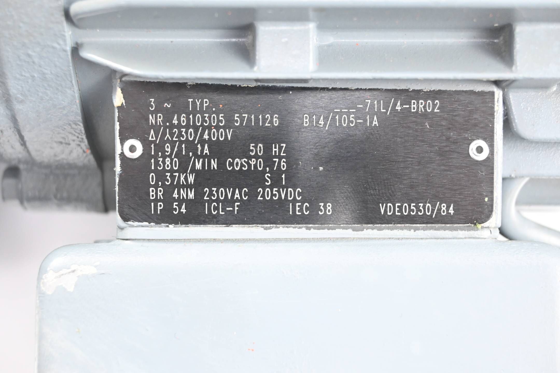 3~ Motor SR210L-71L/4-BR02 inkl. Carl Rehfuss Getriebe SR210L