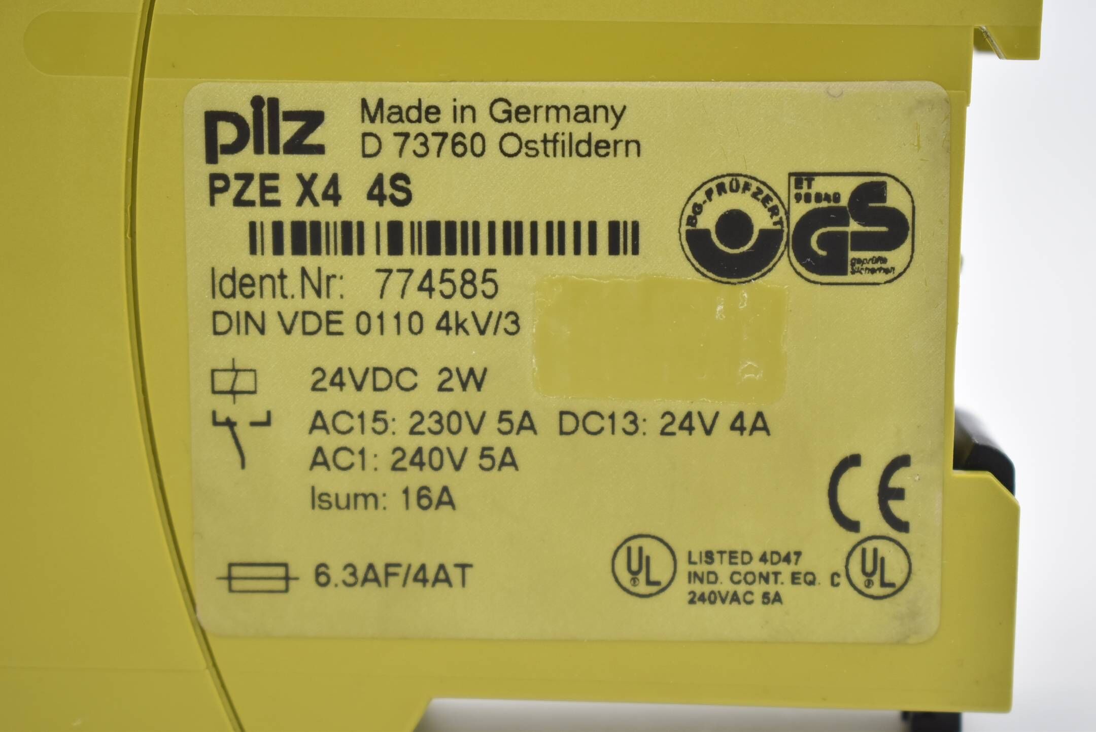Pilz Sicherheitsrelais PZE X4 4S ( 774585 ) 2W