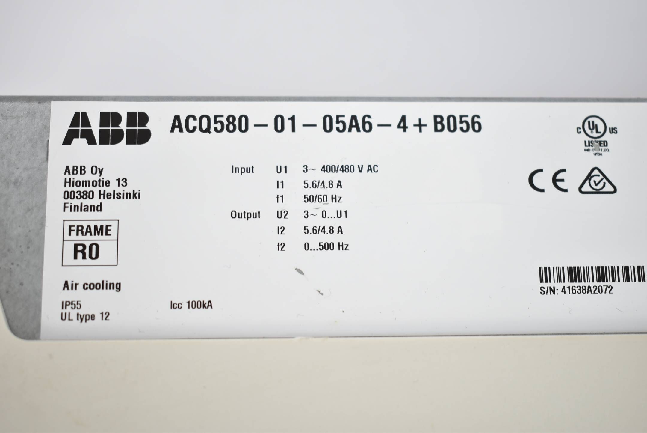 ABB Frequenzumwandler ACQ580-01-05A6-4+B056
