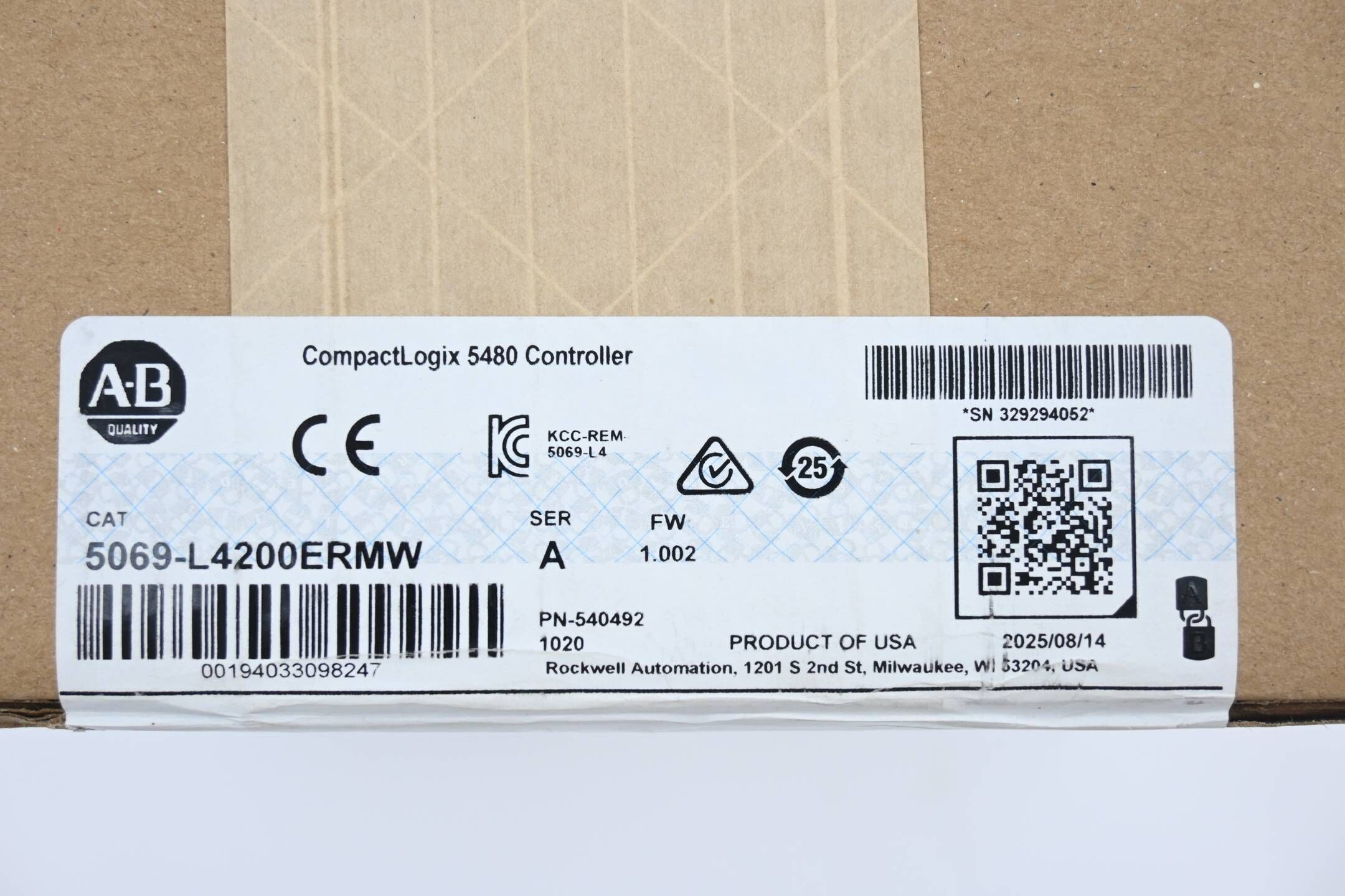 Allen-Bradley CompactLogix 5480 Controller 5069-L4200ERMW ( Ser. A )