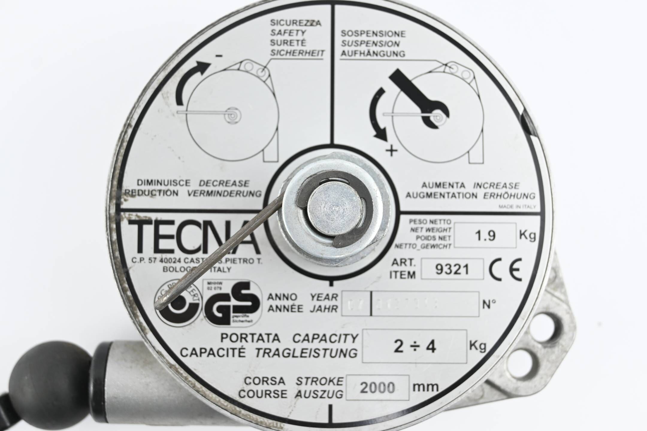 Tecna Federzug 9321 Tragleistung: 2-4kg Seilauszug: 2000mm