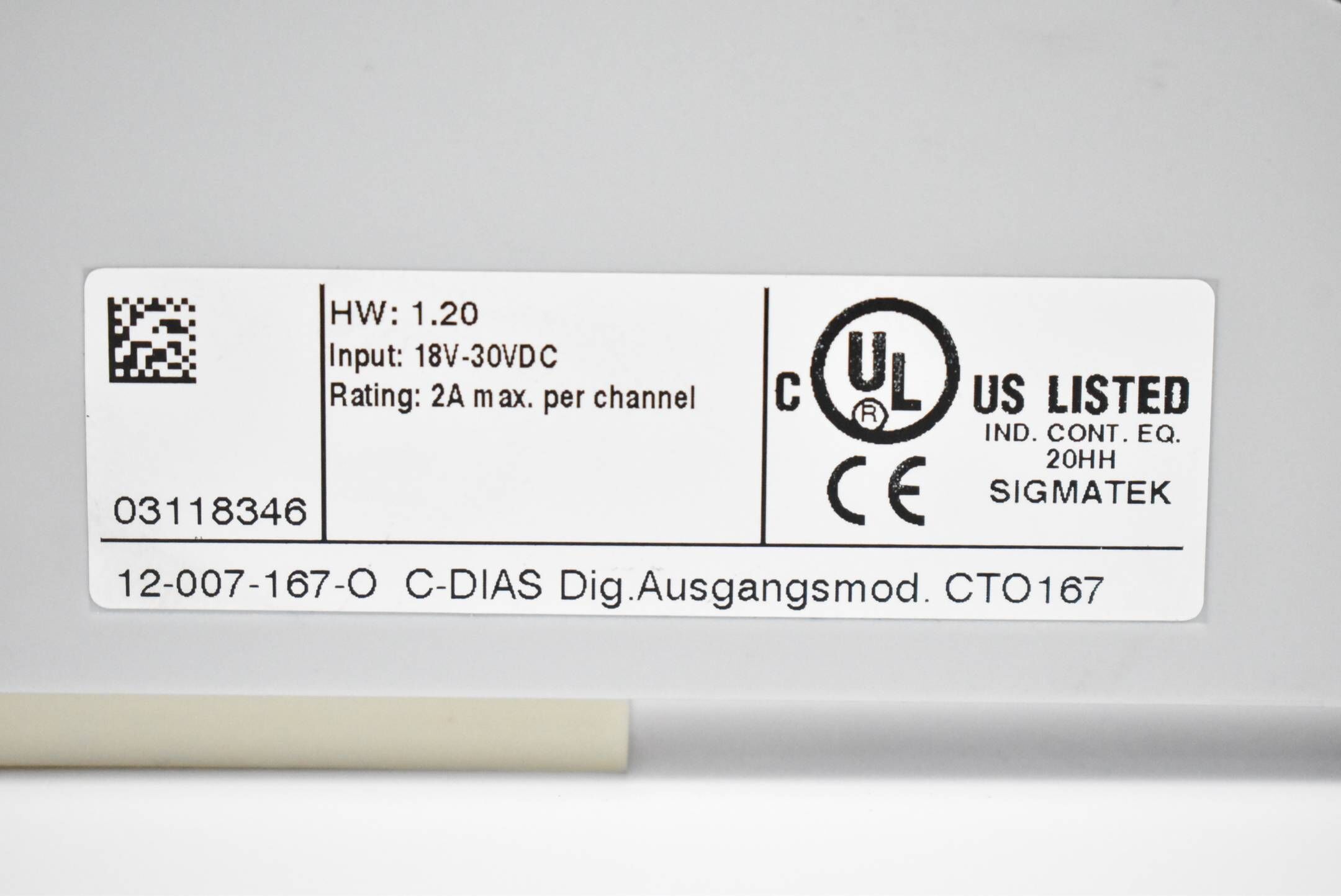 Sigmatek C-DIAS Digitales Ausgangsmodul CTO 167 ( CTO167 )