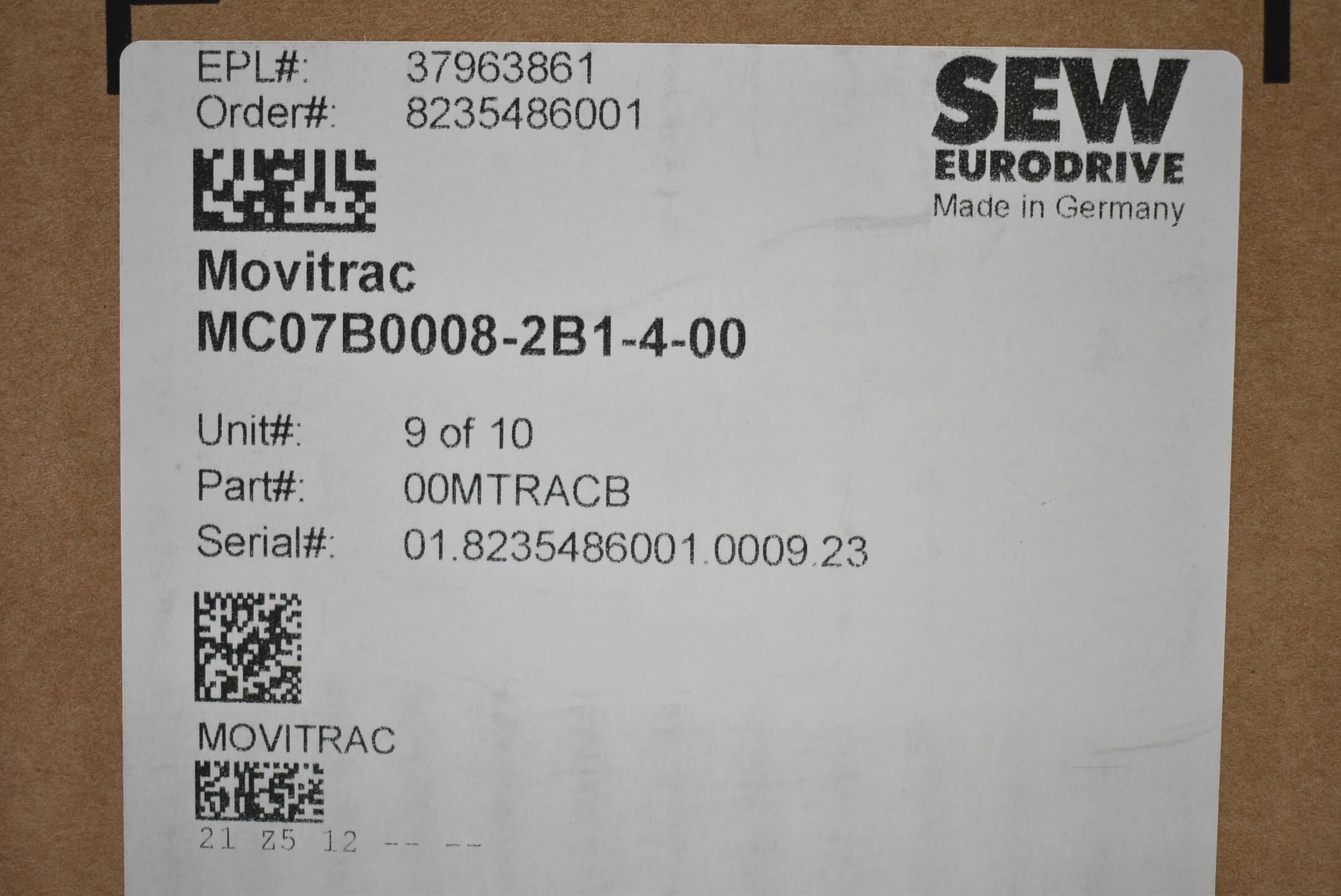 SEW Eurodrive Umrichter Movitrac B MC07B0008-2B1-4-00