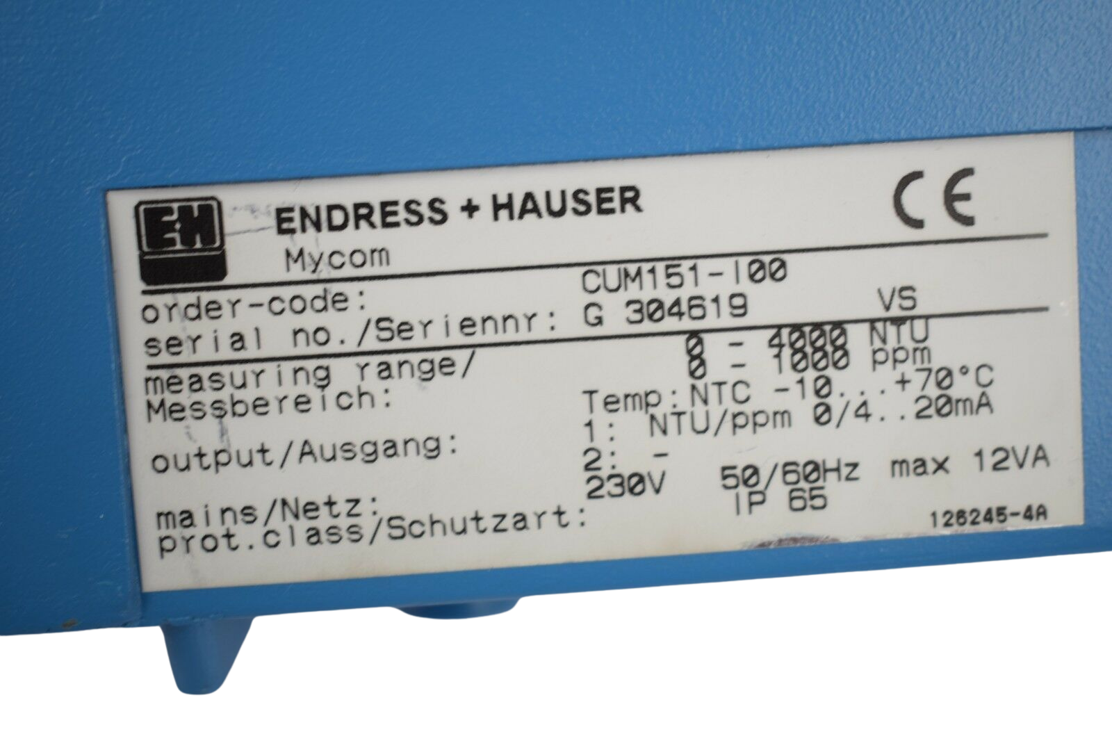 Endress + Hauser Mycom CUM151-I00