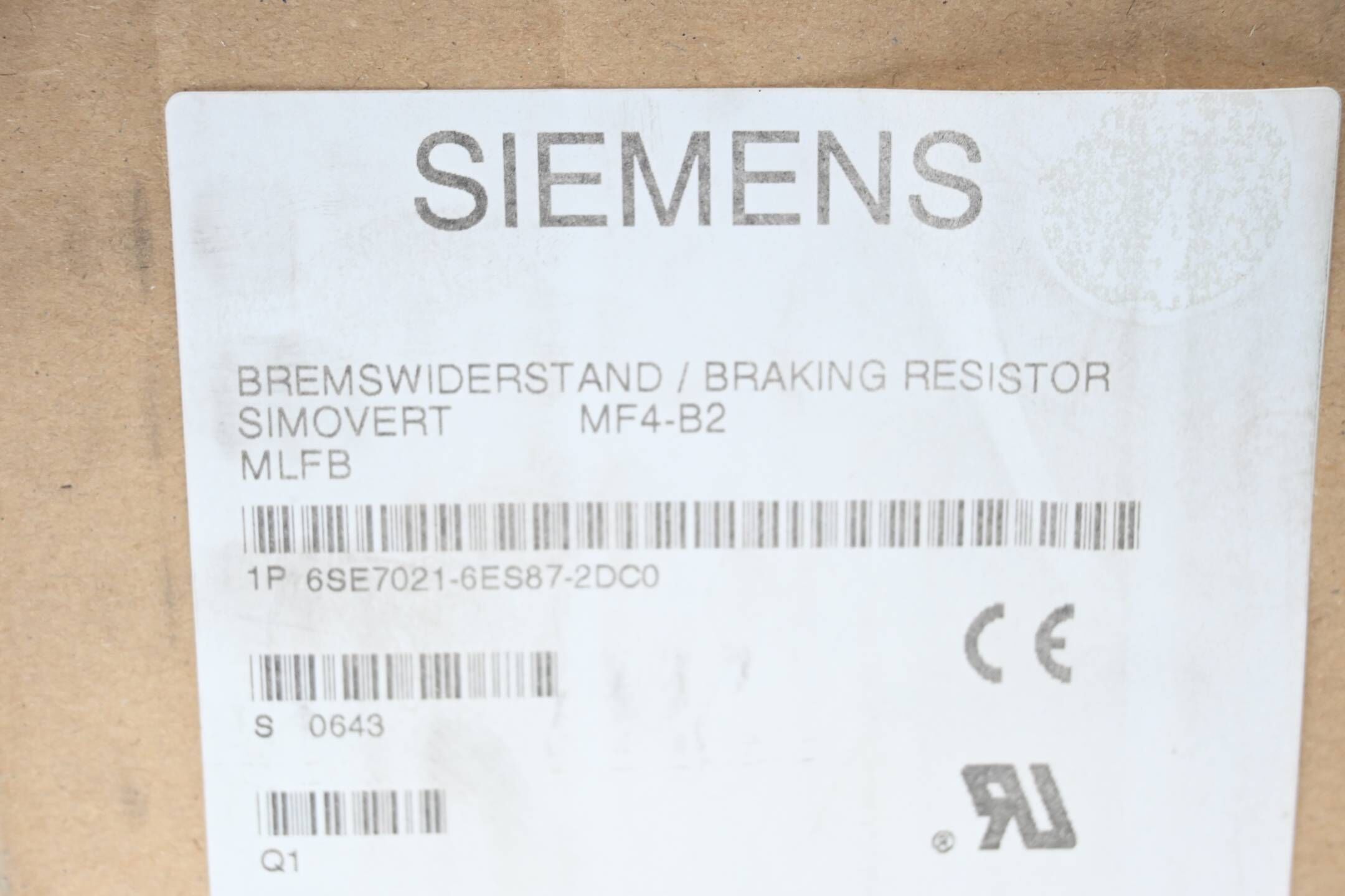 Siemens Simovert Bremswiderstand 6SE7021-6ES87-2DC0 ( 6SE7 021-6ES87-2DC0 )