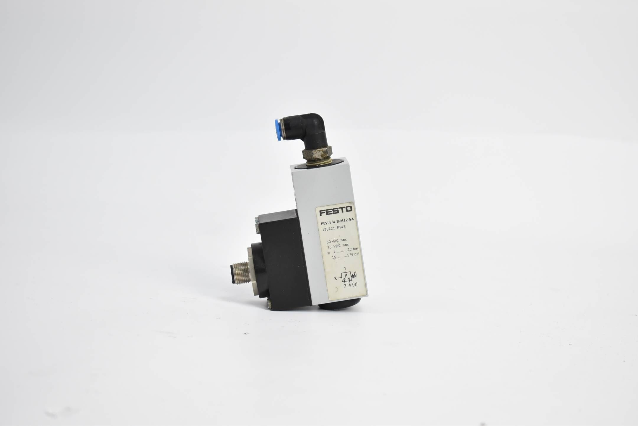 Festo PEV-1/4-B-M12-SA Druckschalter 50VAC 75VDC 1-12bar 185421 P143