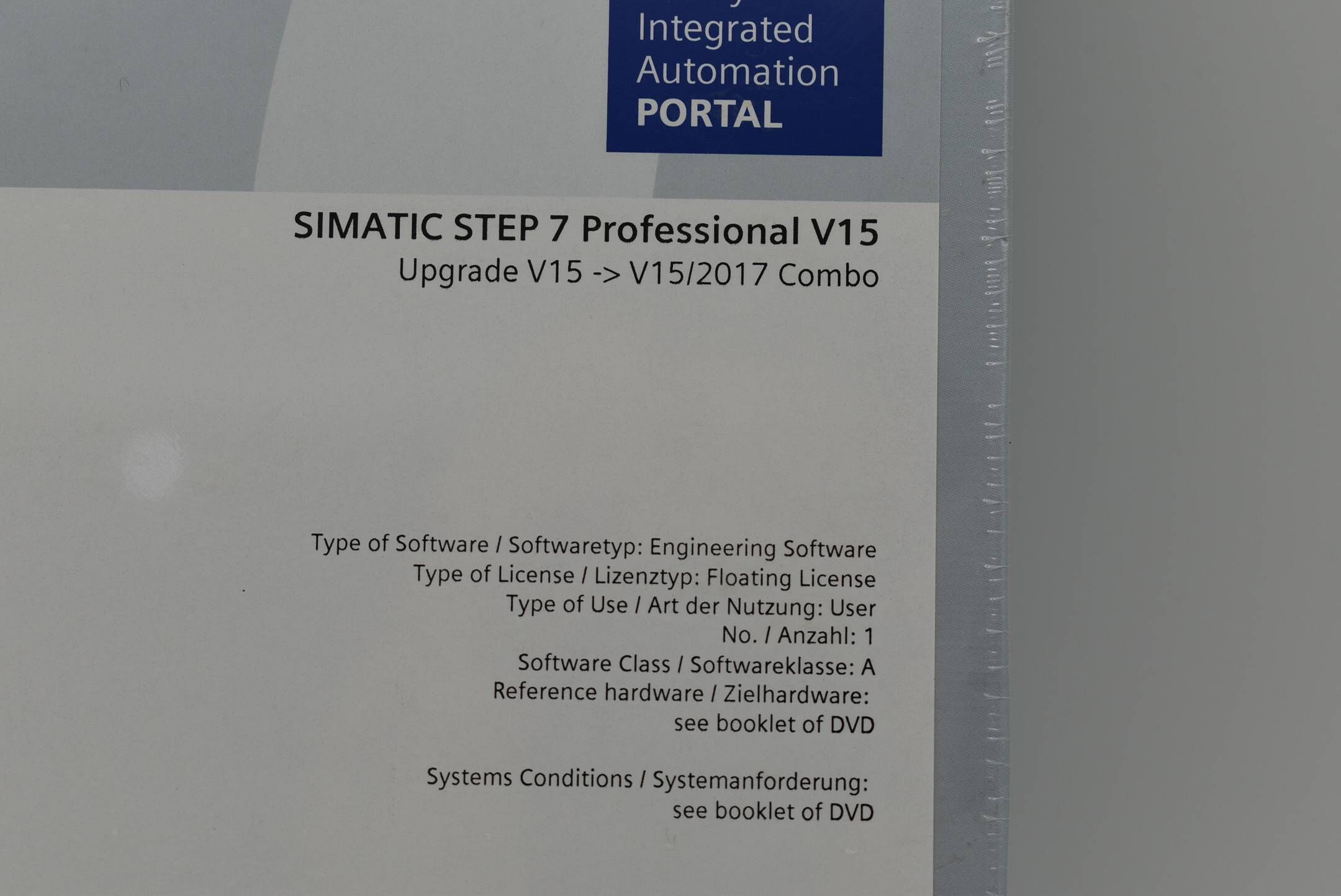 Siemens simatic STEP 7 Professional V15 6ES7822-1BA05-0XE5 6ES7 822-1BA05-0XE5
