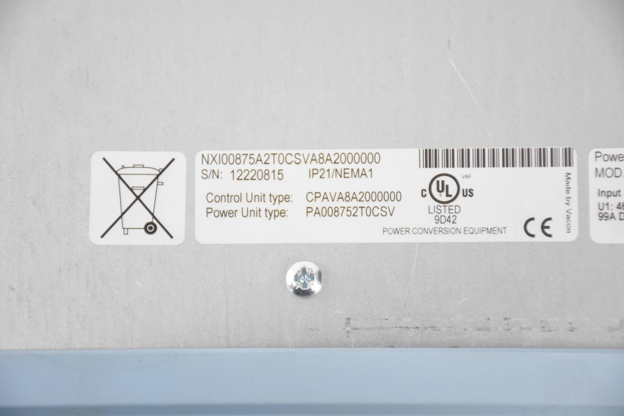 Vacon Frequenzumrichter NXI00875A2T0CSVA8A2000000 CPAVA8A2000000 PA008752T0CSV