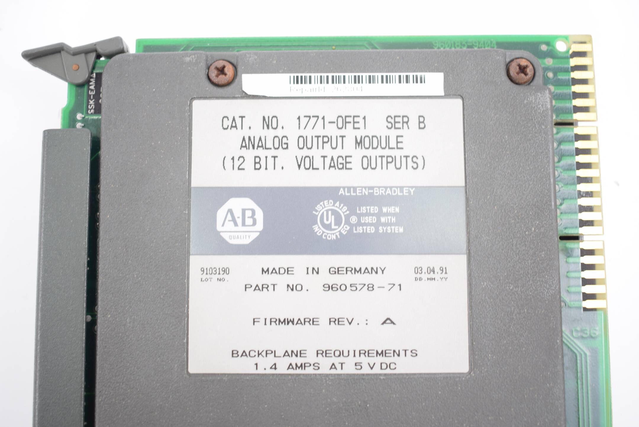 Allen Bradley analoges Ausgangsmodul 1771-0FE1 Ser. B Rev. A