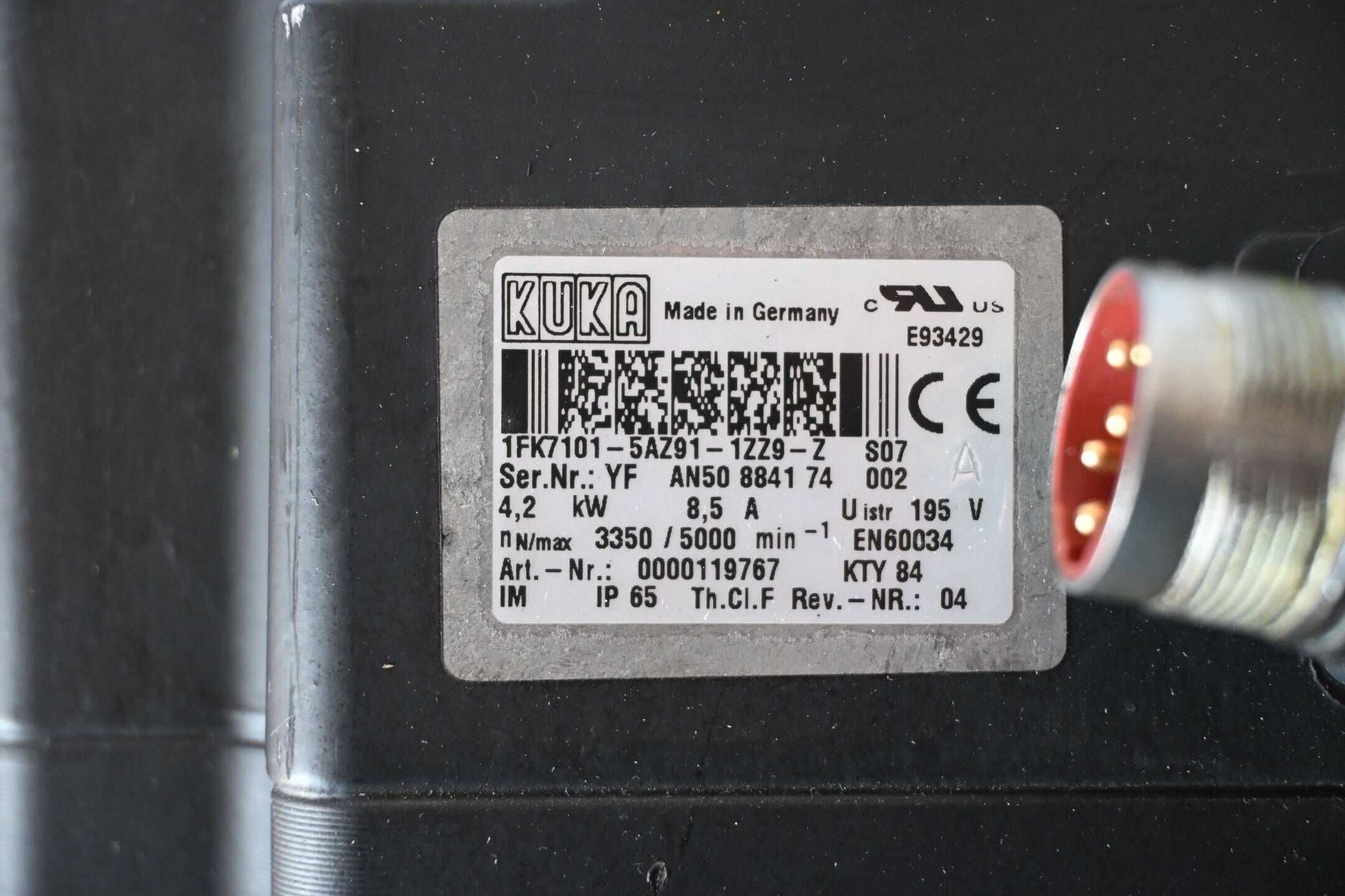 Kuka Servomotor 1FK7101-5AZ91-1ZZ9-Z ( 0000119767 ) Z= S07