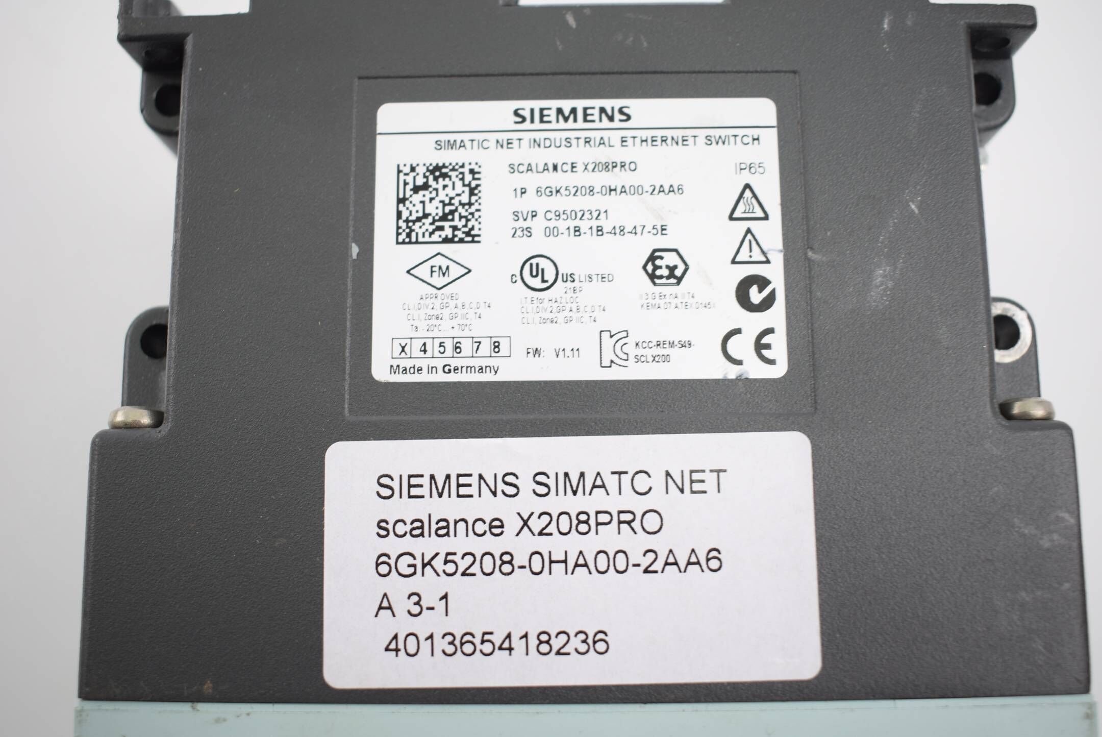 Siemens simatic Net Scalance X208Pro 6GK5208-0HA00-2AA6 ( 6GK5 208-0HA00-2AA6 )