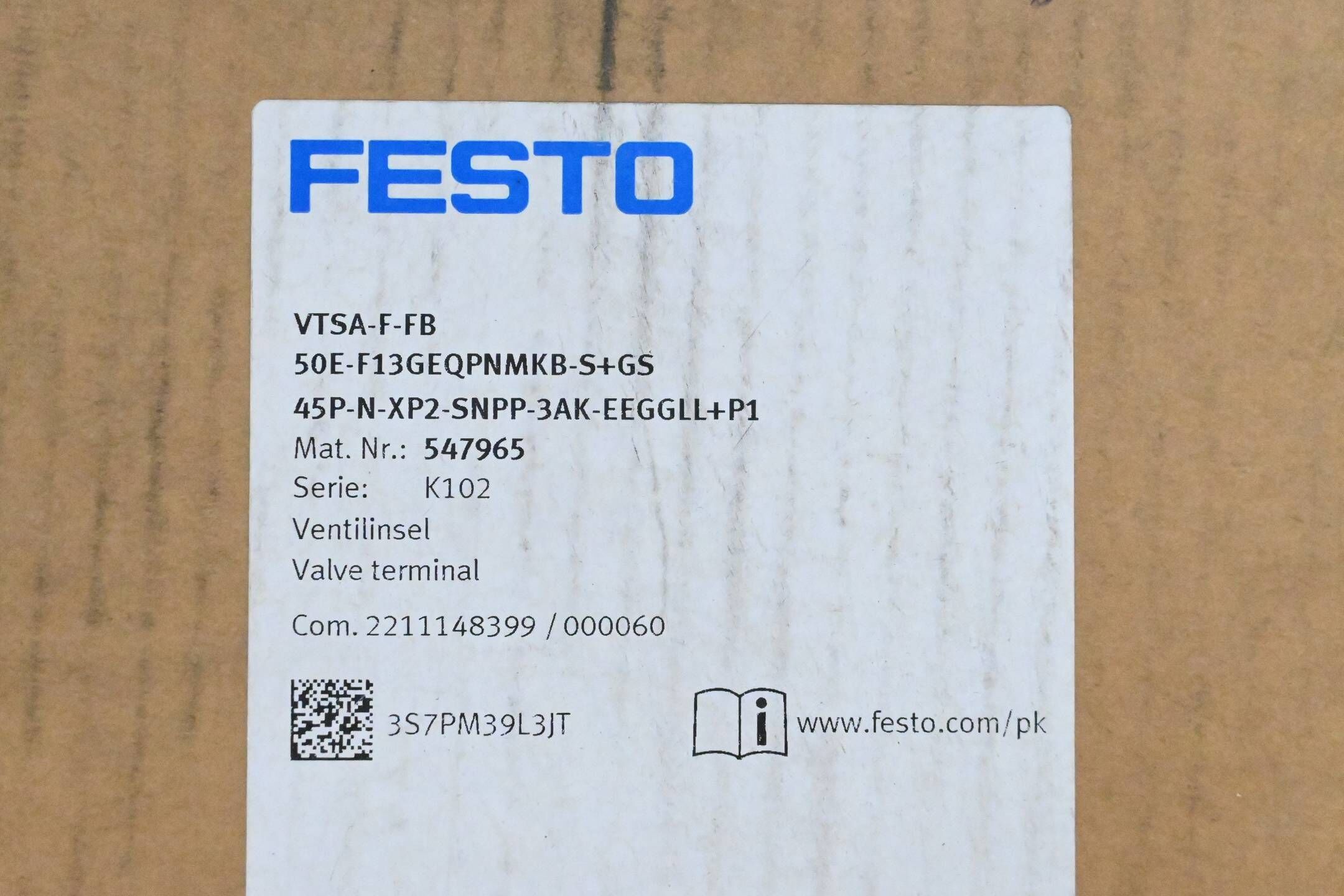 Festo VTSA-F-FB ( 50E-F13GEQPNMKB-S+GS 45P-N-XP2-SNPP-3AK-EEGGLL+P1 ) 547965