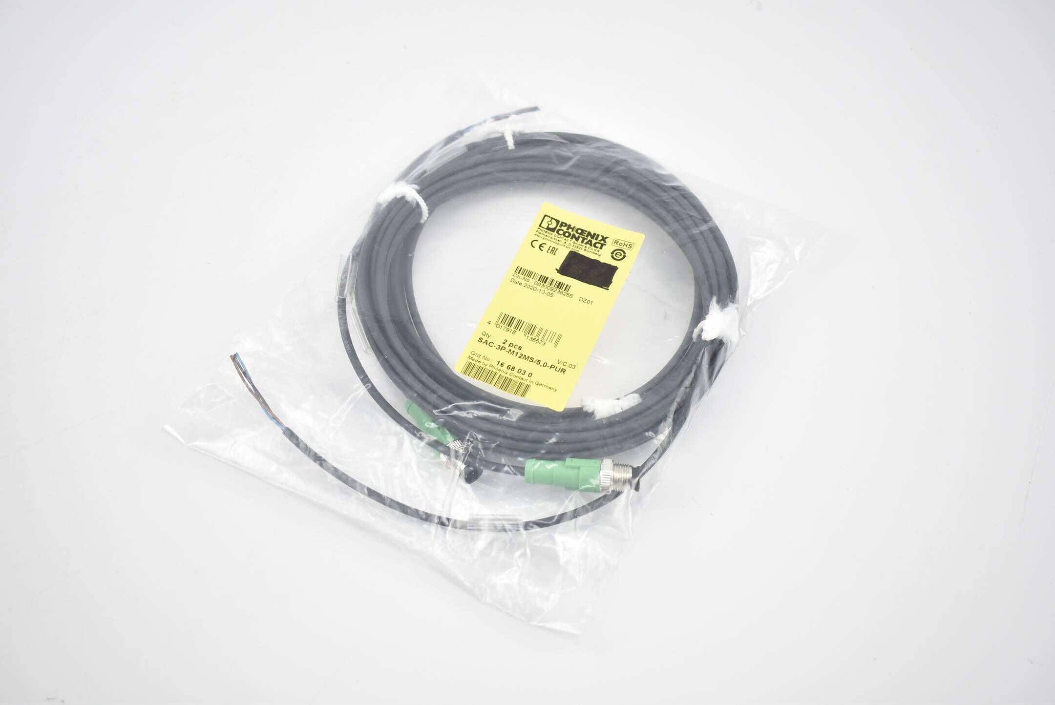 Phoenix Contact Sensor-/Aktor-Kabel SAC-3P-M12MS/5,0-PUR ( 1668030 ) VE 2 Stück